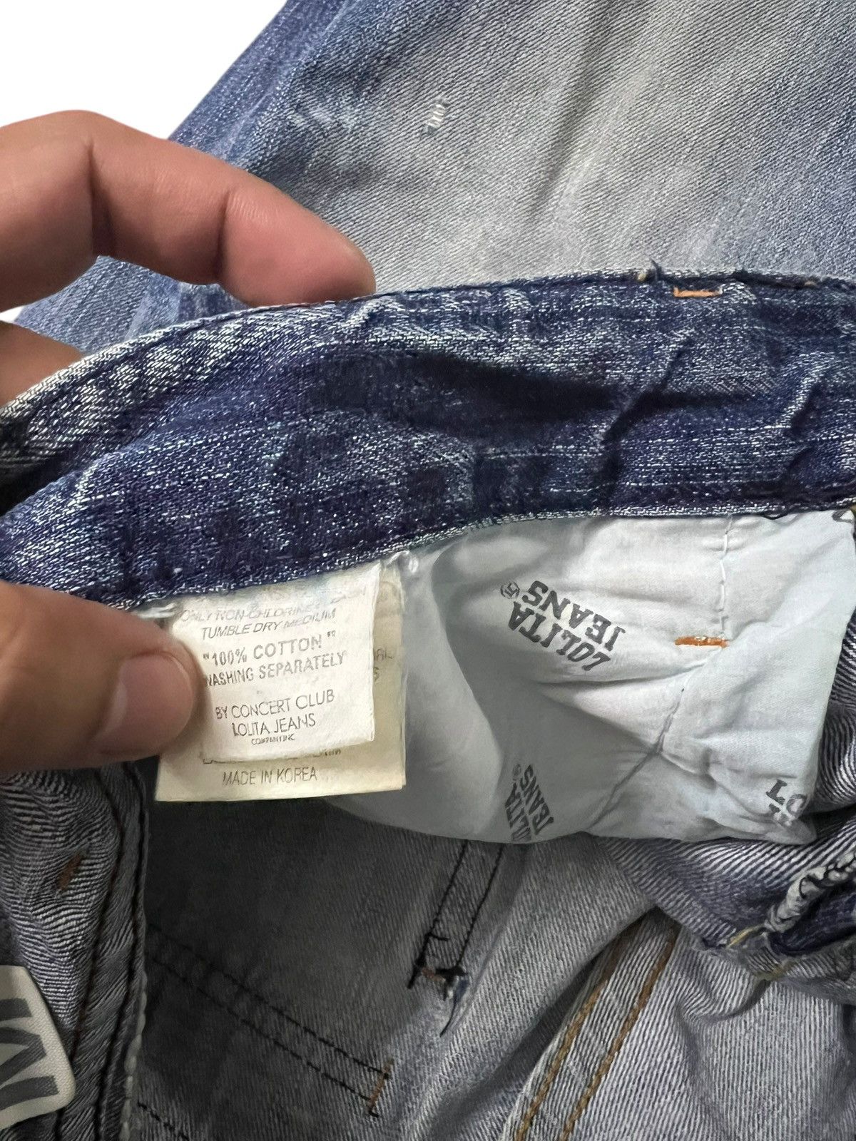 If Six Was Nine Lolita By Concert Club Washed Distress Jean Size US 31 - 17 Thumbnail