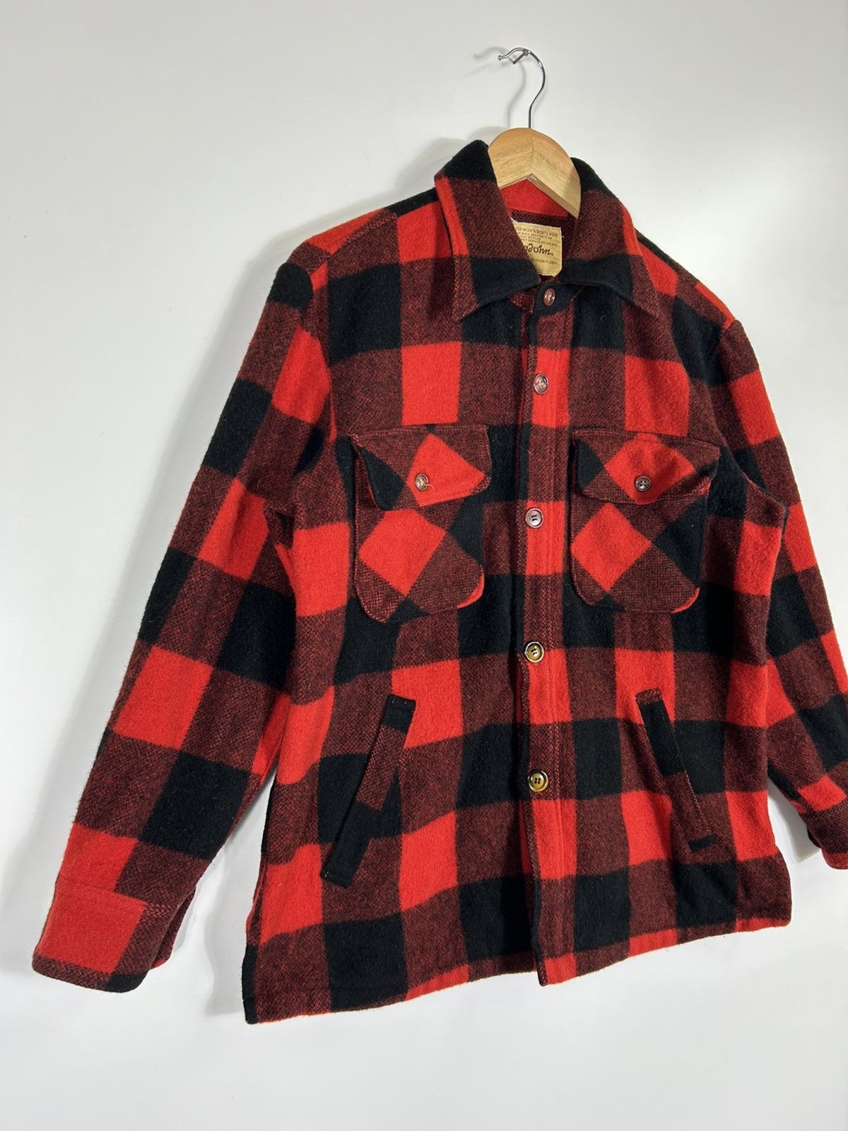 Big John ⚡️Vintage 70’s Big John Wool Flannel Button Chore Shirt Jcket Size US M / EU 48-50 / 2 - 2 Thumbnail