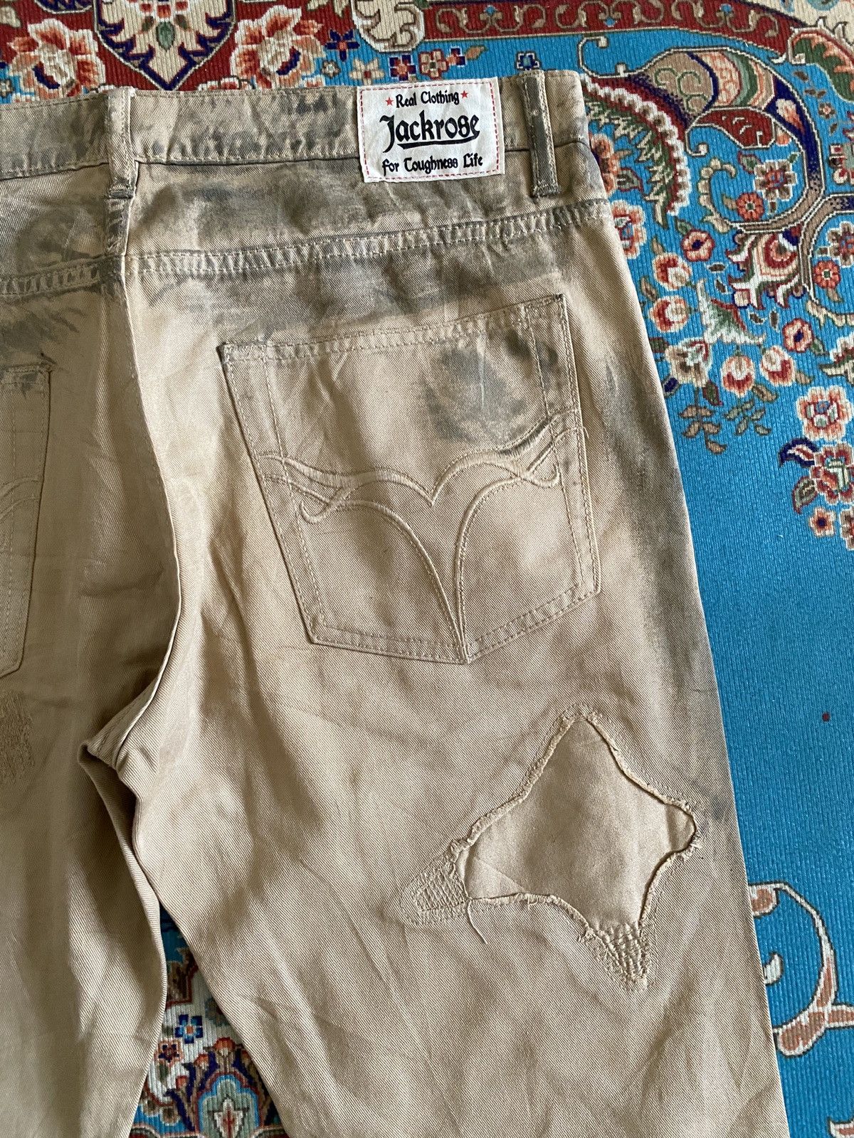 JACKROSE × Japanese Brand Jack Rose Japan Flare Distressed Patchwork Design Pant Size US 33 - 13 Thumbnail
