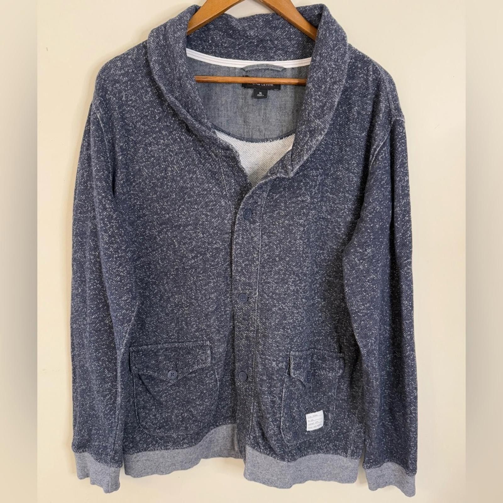 Other Adam Levine cardigan jacket heathered bluish gray SZ XL Size US XL / EU 56 / 4 - 5 Thumbnail