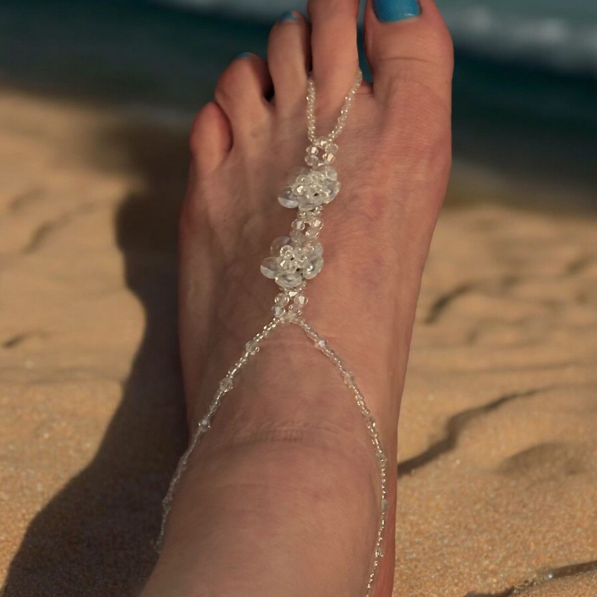 Other Clear crystal bead toe anklet Size ONE SIZE - 2 Thumbnail