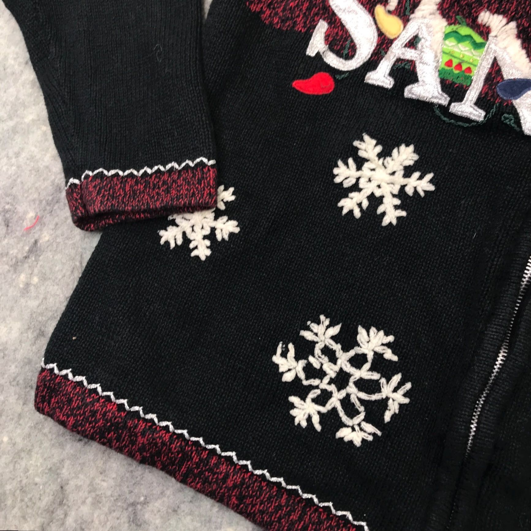 Vintage VINTAGE All Points Sweater Womens Medium Black Christmas Holiday Santa Snowflake Womens Size M / US 6-8 / IT 42-44 - 6 Thumbnail
