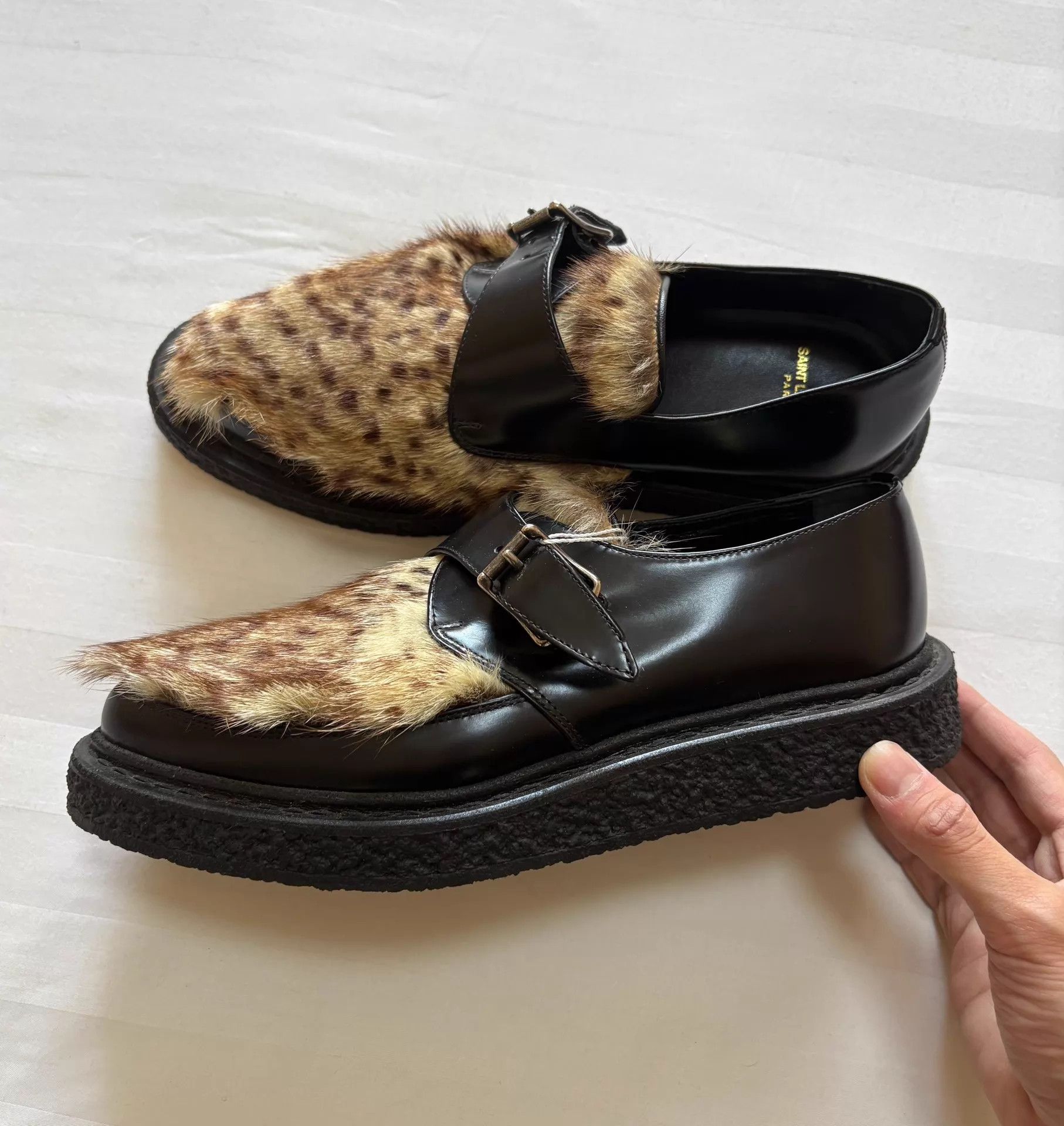 Saint Laurent Paris SLP Saint Laurent Leopard Fur Paneled Loafer 38 EU Size US 7.5 / IT 37.5 - 2 Thumbnail