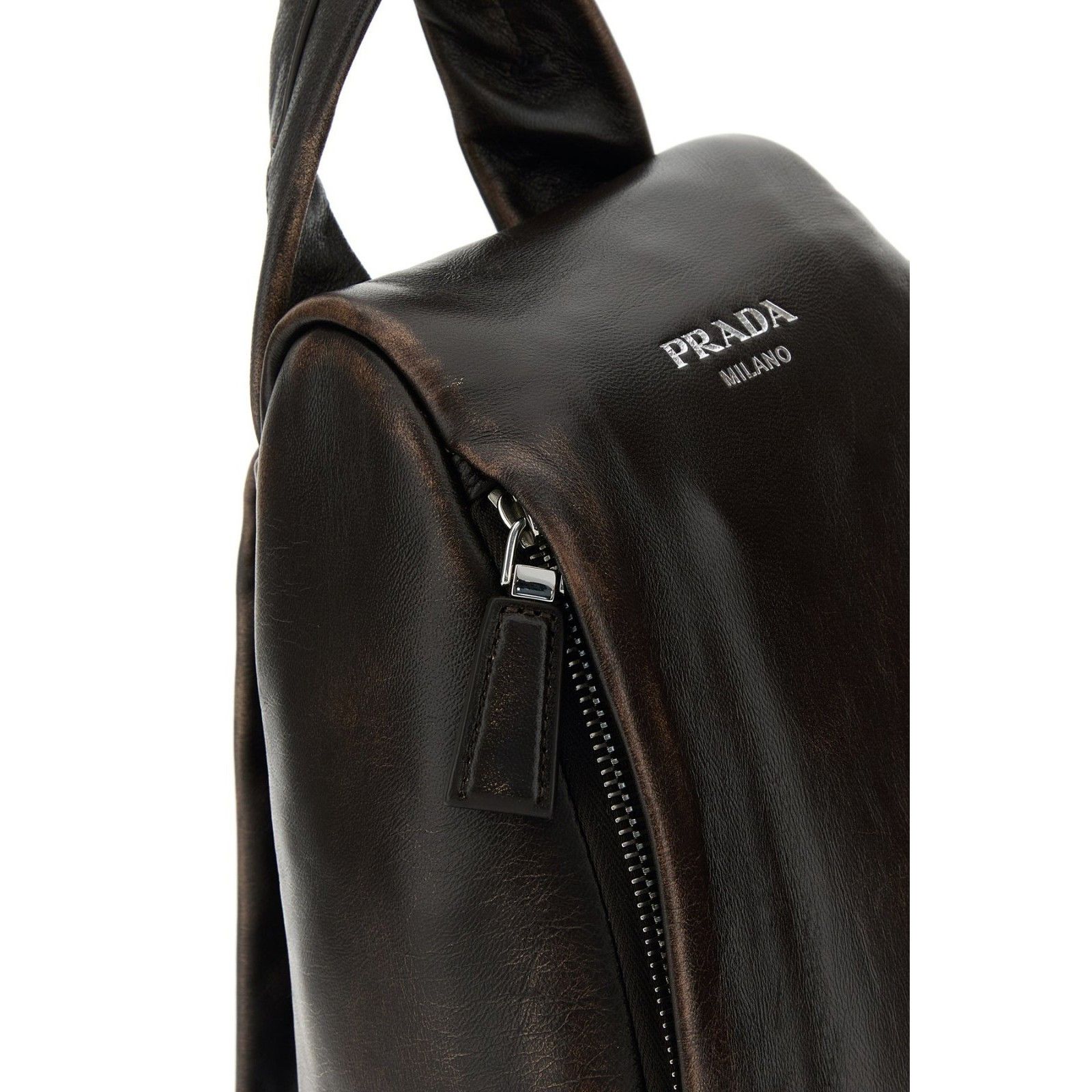 Prada PRADA Dark Brown Leather Backpack New And Authentic Size ONE SIZE - 4 Thumbnail