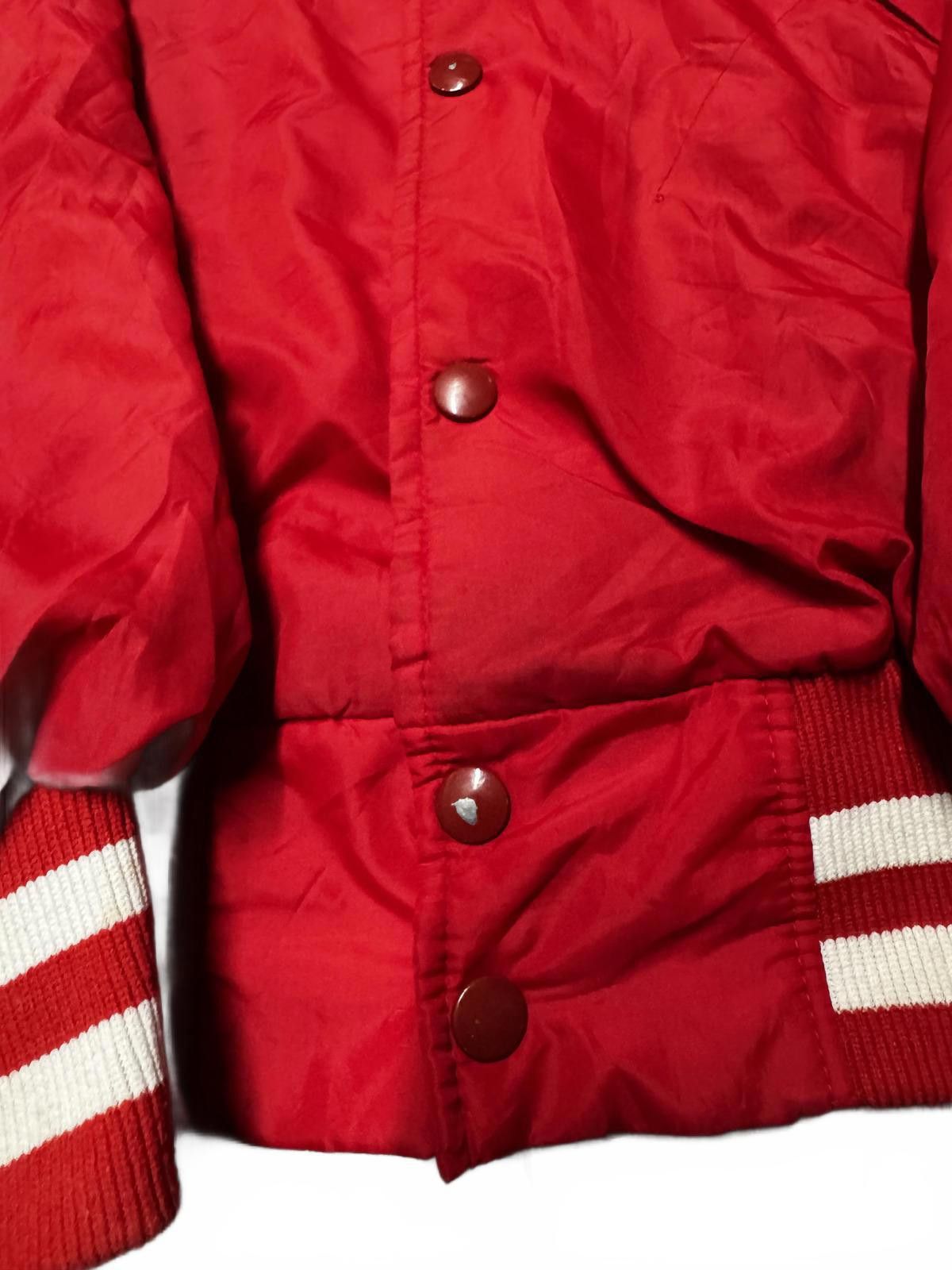 Unknown London Men's Red Varsity Jacket with Striped Cuffs and Collar Size US XL / EU 56 / 4 - 4 Thumbnail