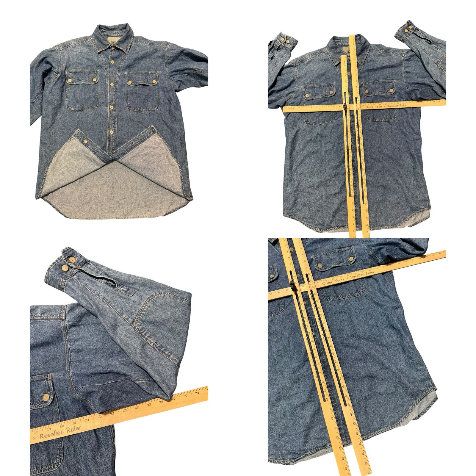 Vintage Stormy Kromer Denim Shirt Jacket Mens L Cotton Button Up Field Shacket HTF Denim Shirt Jacket L Blue Pockets Vintage? No (but vintage is No). Size US L / EU 52-54 / 3 - 9 Thumbnail