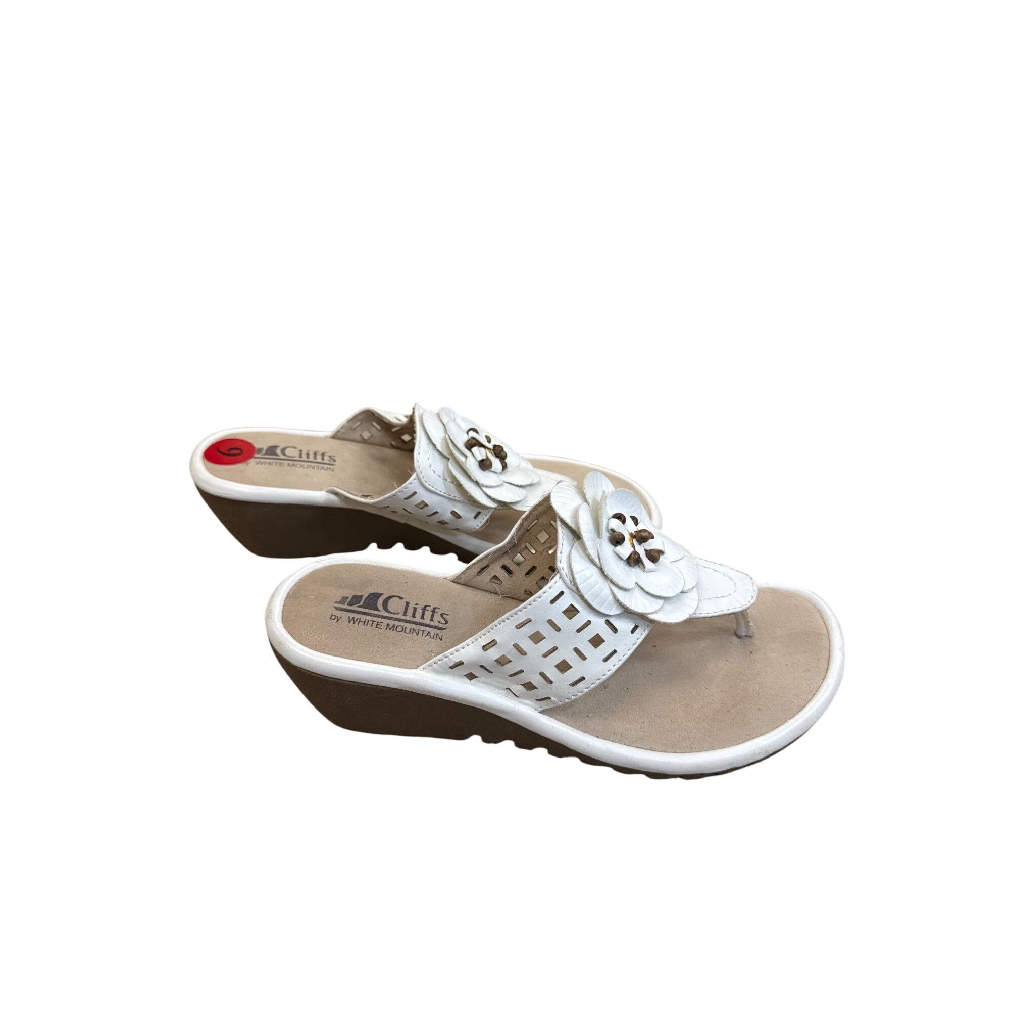 Other Cliffs By White Mountain Womens White Floral Slip-On Sandals Size US 6 / IT 36 - 3 Thumbnail