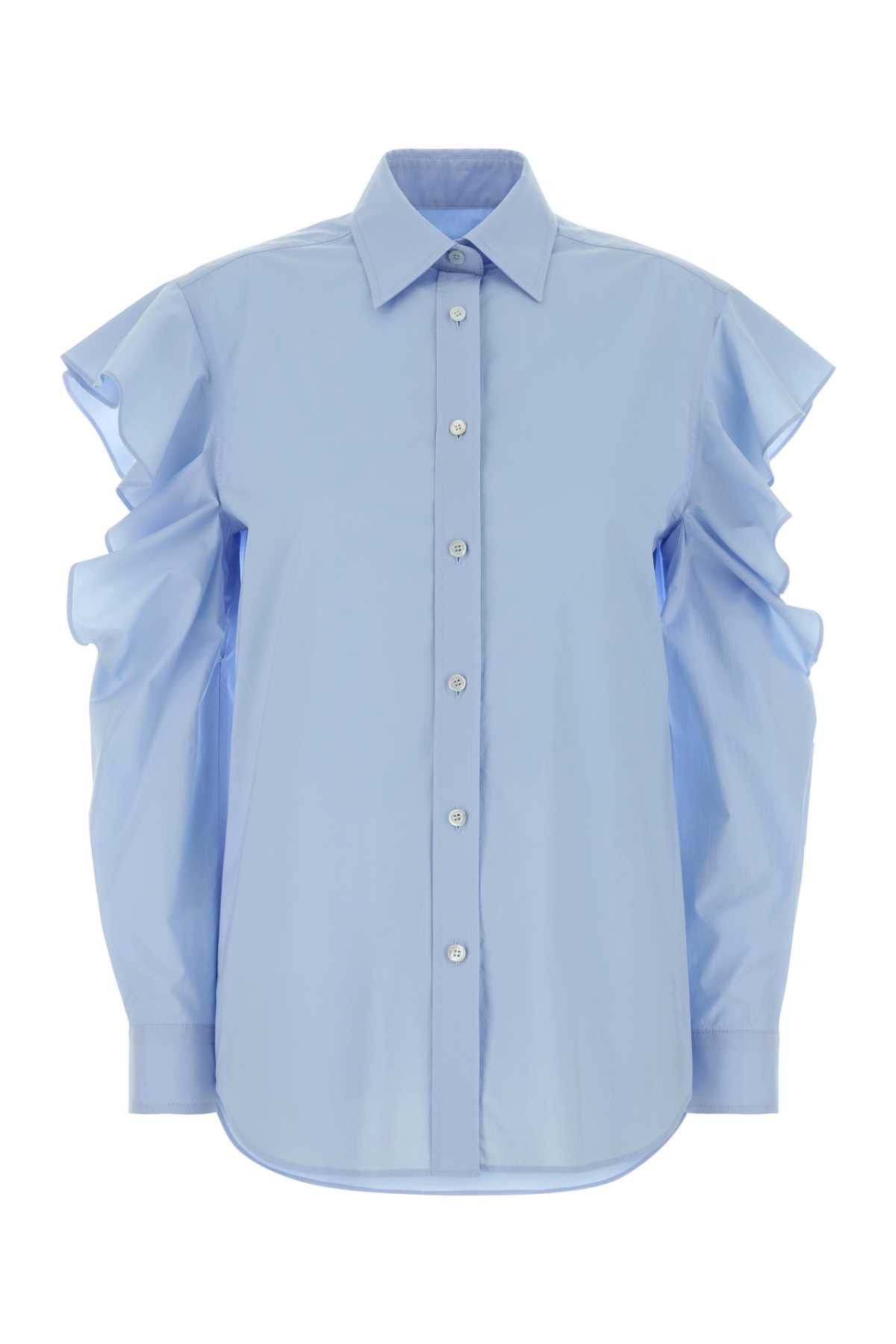 Moschino Light-Blue Poplin Shirt Size XS / US 0-2 / IT 36-38 - 1 Thumbnail