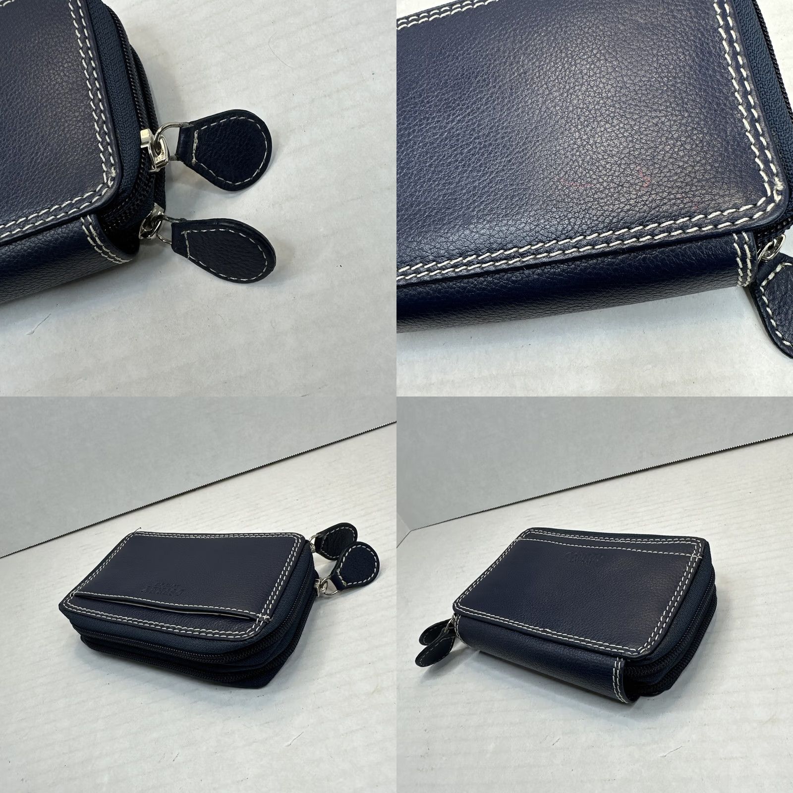 Osprey VINTAGE Osprey London Navy Blue Zip Wallet Graeme Ellisdon Leather Size ONE SIZE - 9 Thumbnail