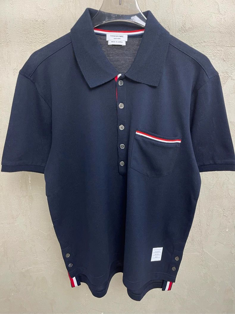 Thom Browne Thom browne Dark blue pocket stripe polo collar short-sleev Size US XS / EU 42 / 0 - 3 Thumbnail