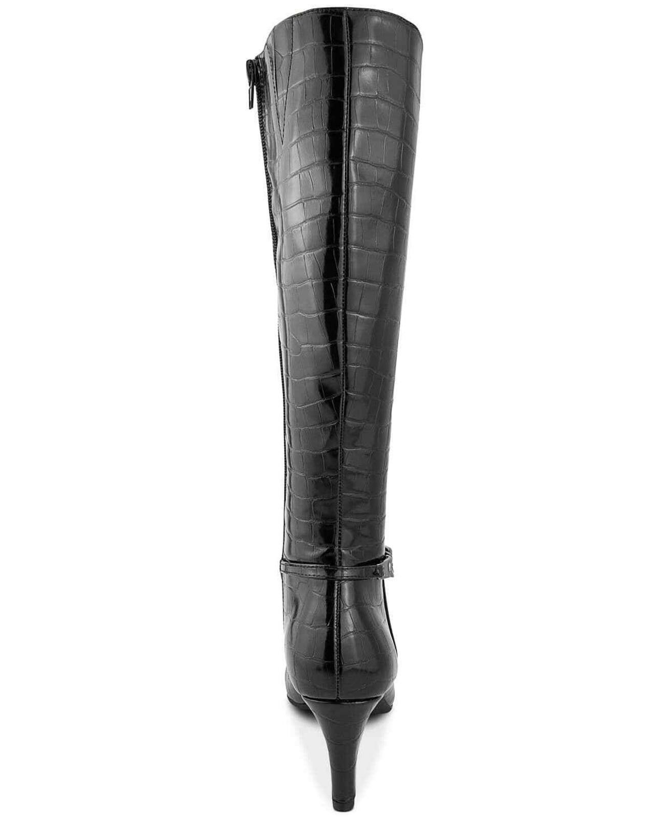 Other Karen Scott Women's Black Crocodile Hanna Dress Boots 9.5 Size US 9.5 / IT 39.5 - 3 Thumbnail
