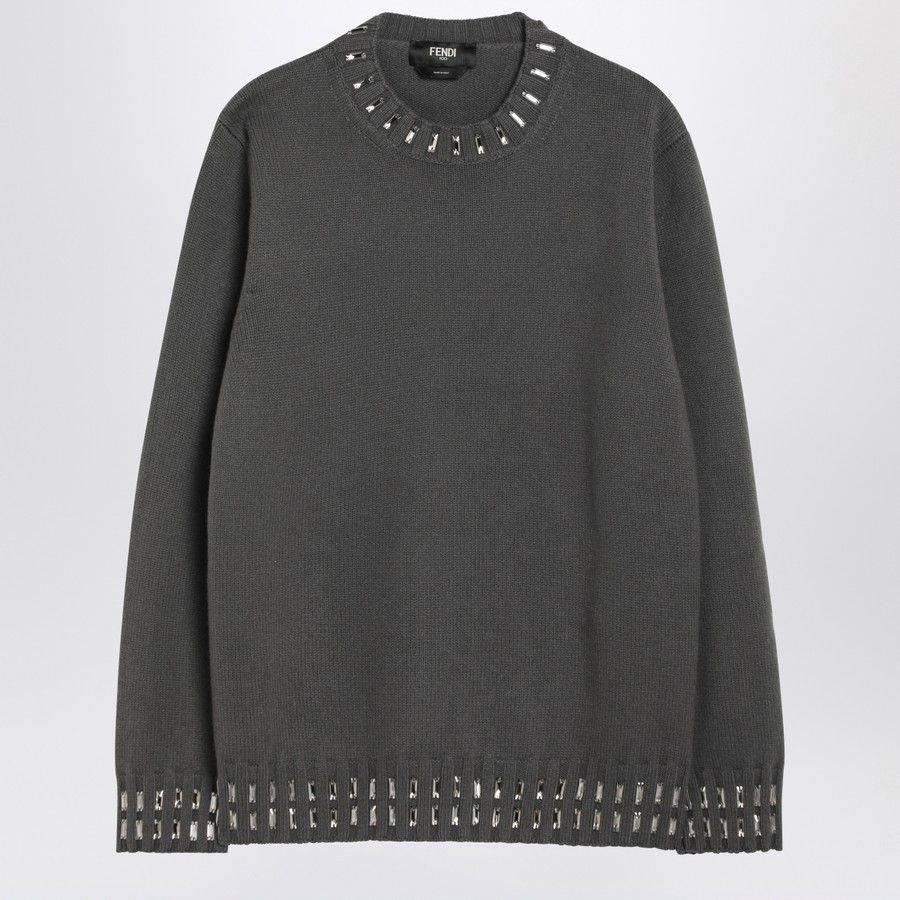 Fendi o1d2blof0226 Wool Cashmere Jumper Sweater in Grey Size US S / EU 44-46 / 1 - 1 Thumbnail