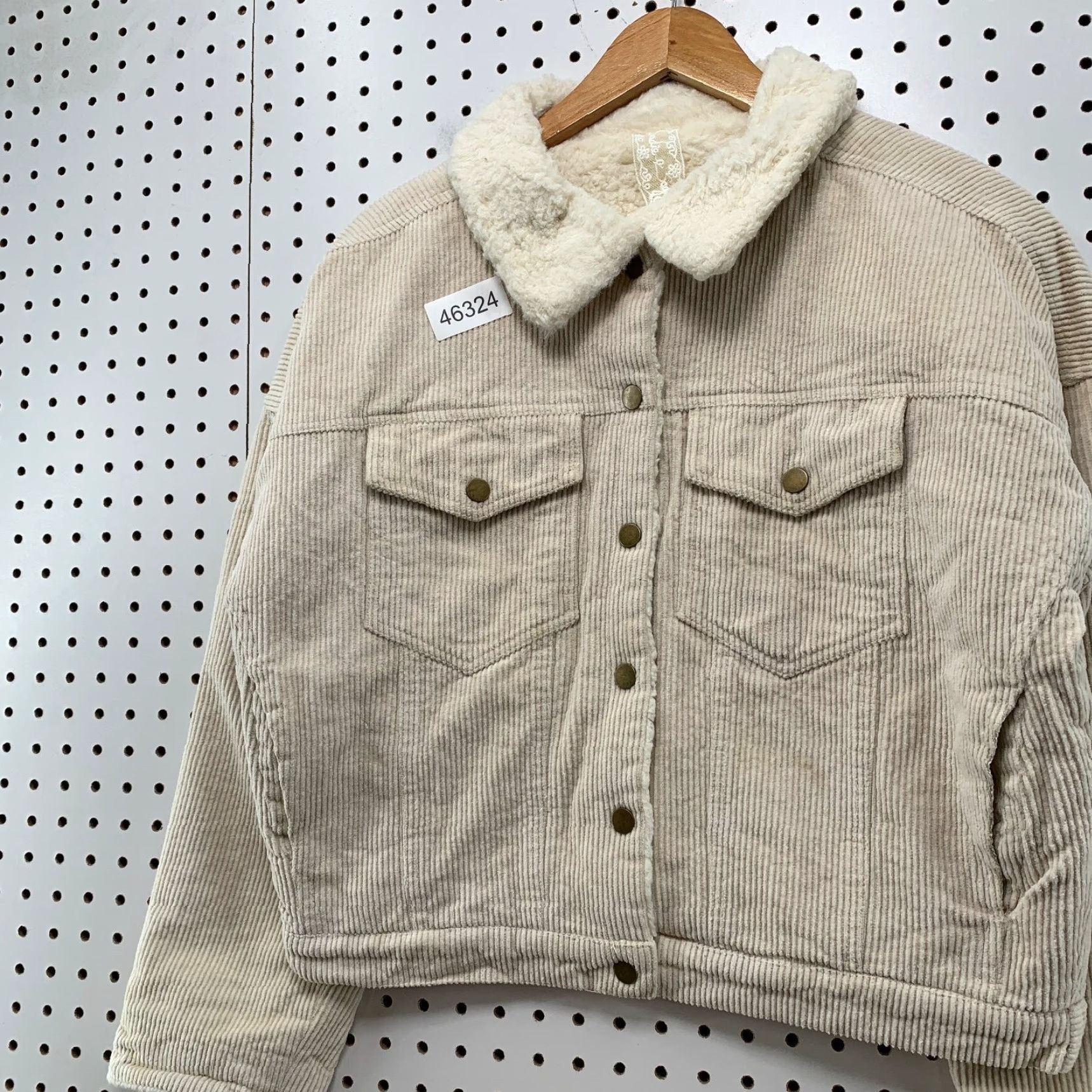 Vintage Sade & Sage Corduroy Jacket Womens Medium Beige Sherpa Faux Fur Liner Soft COzy Casual Jacket Adults Mens Womens Boys Girls Size M / US 6-8 / IT 42-44 - 5 Thumbnail