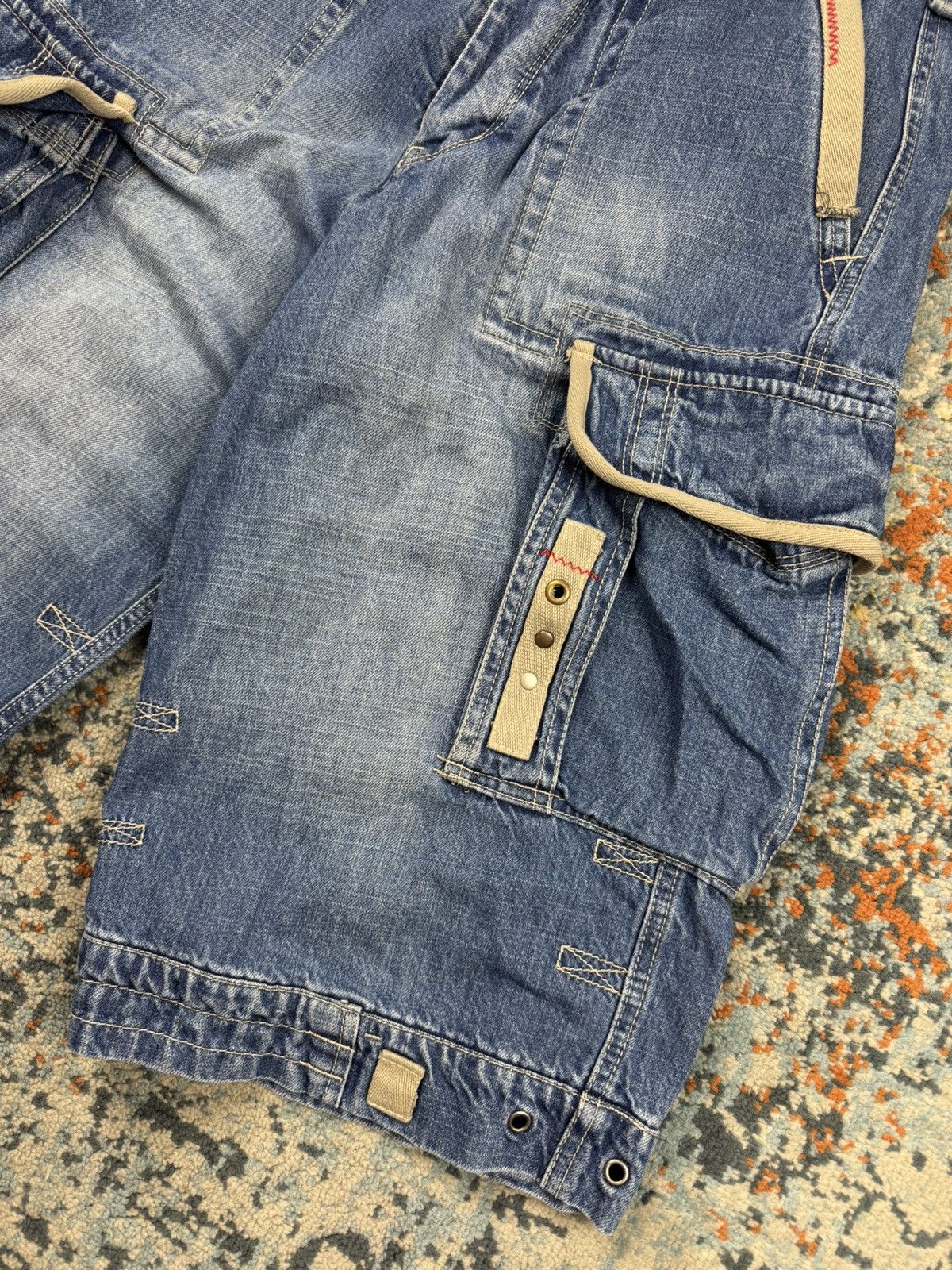 Japanese Brand × Jet Lag × Vintage Vintage y2k Jet Lag crazy cargo denim shorts bondage style Size US 31 - 11 Thumbnail