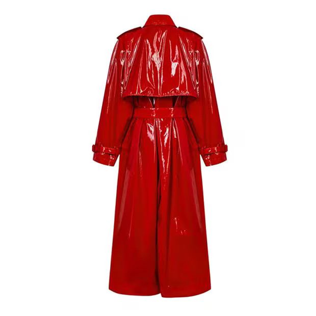 Dolce & Gabbana o1g2r1mq1024 Patent Trench Coat in Red Size S / US 4 / IT 40 - 2 Thumbnail