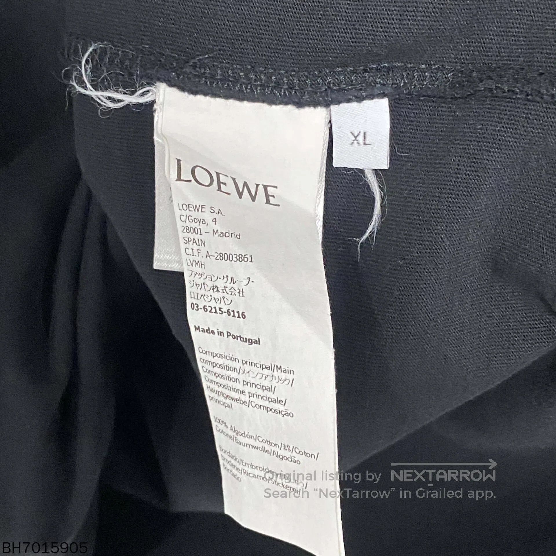 Loewe black short sleeve logo t-shirt by loewe. Size US XL / EU 56 / 4 - 4 Thumbnail