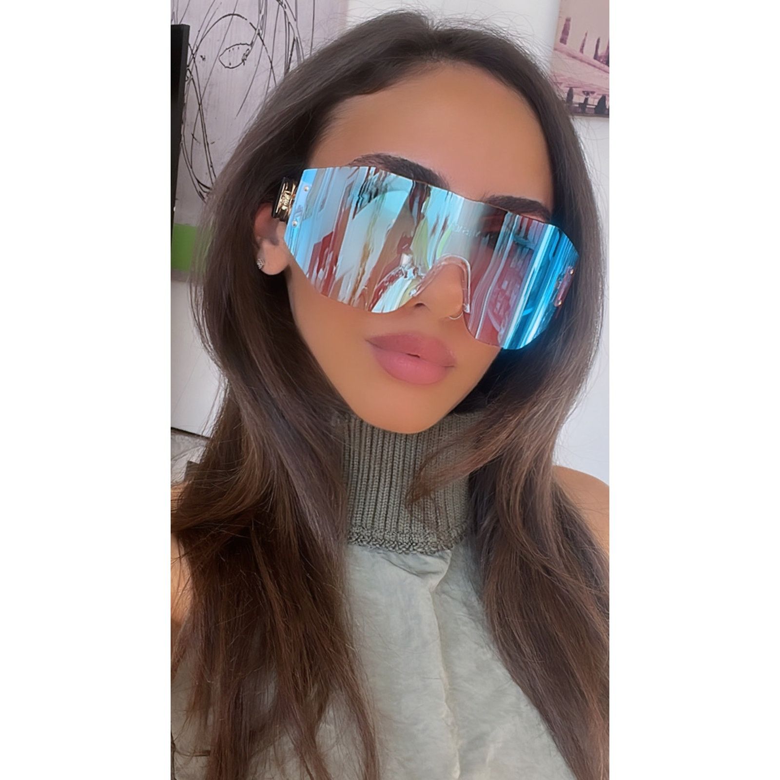 Versace mirrored shield sunglasses hotsell