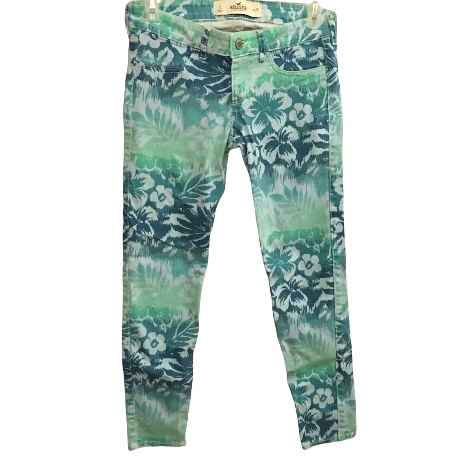 Hollister HollisterTropical Floral Print Low Rise Jeggings Juniors 3 Size 26" / US 2 / IT 38 - 1 Thumbnail