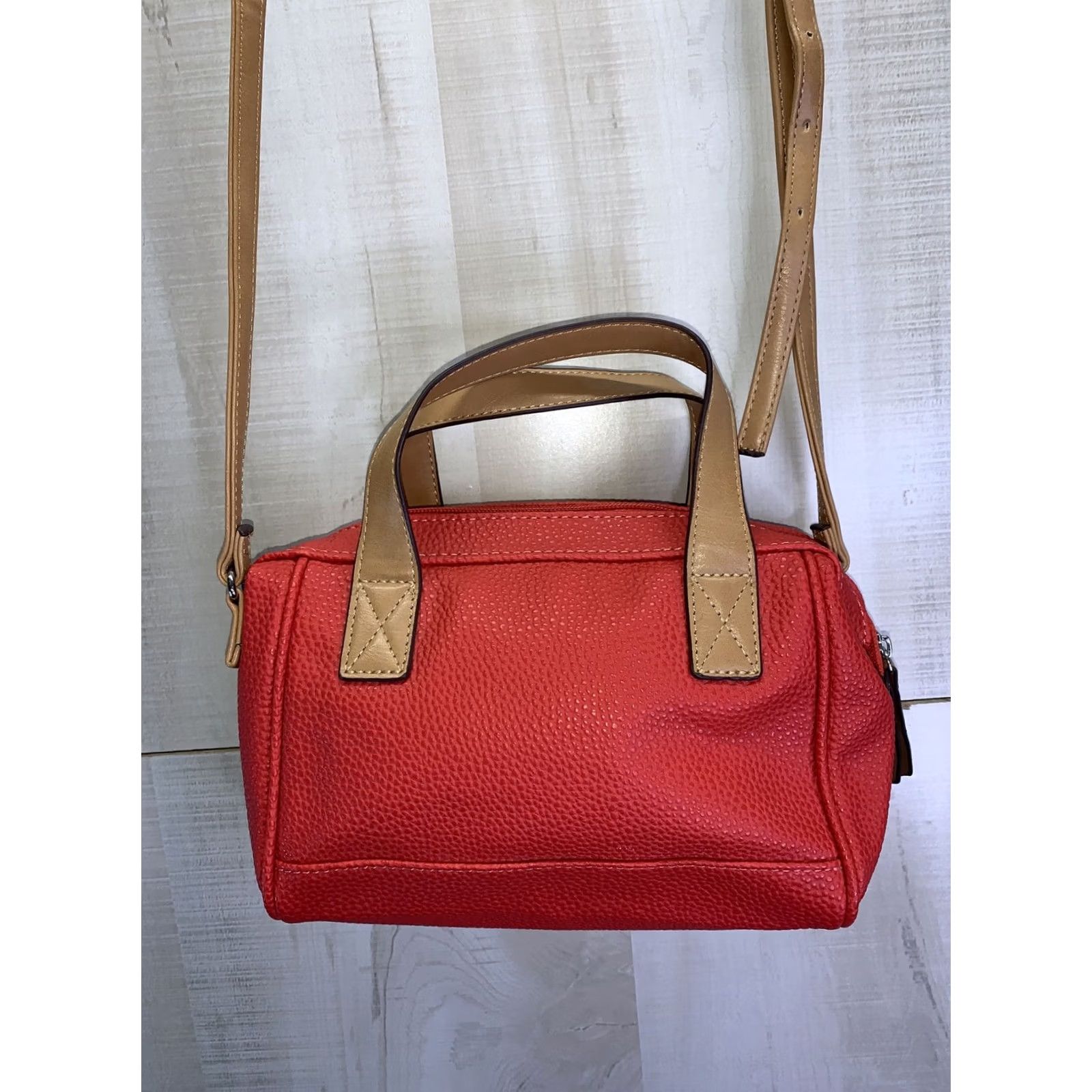 Nautica Nautica Women Satchel Purse Pebble Faux Leather Small Coral Pink 5364 Size ONE SIZE - 4 Thumbnail
