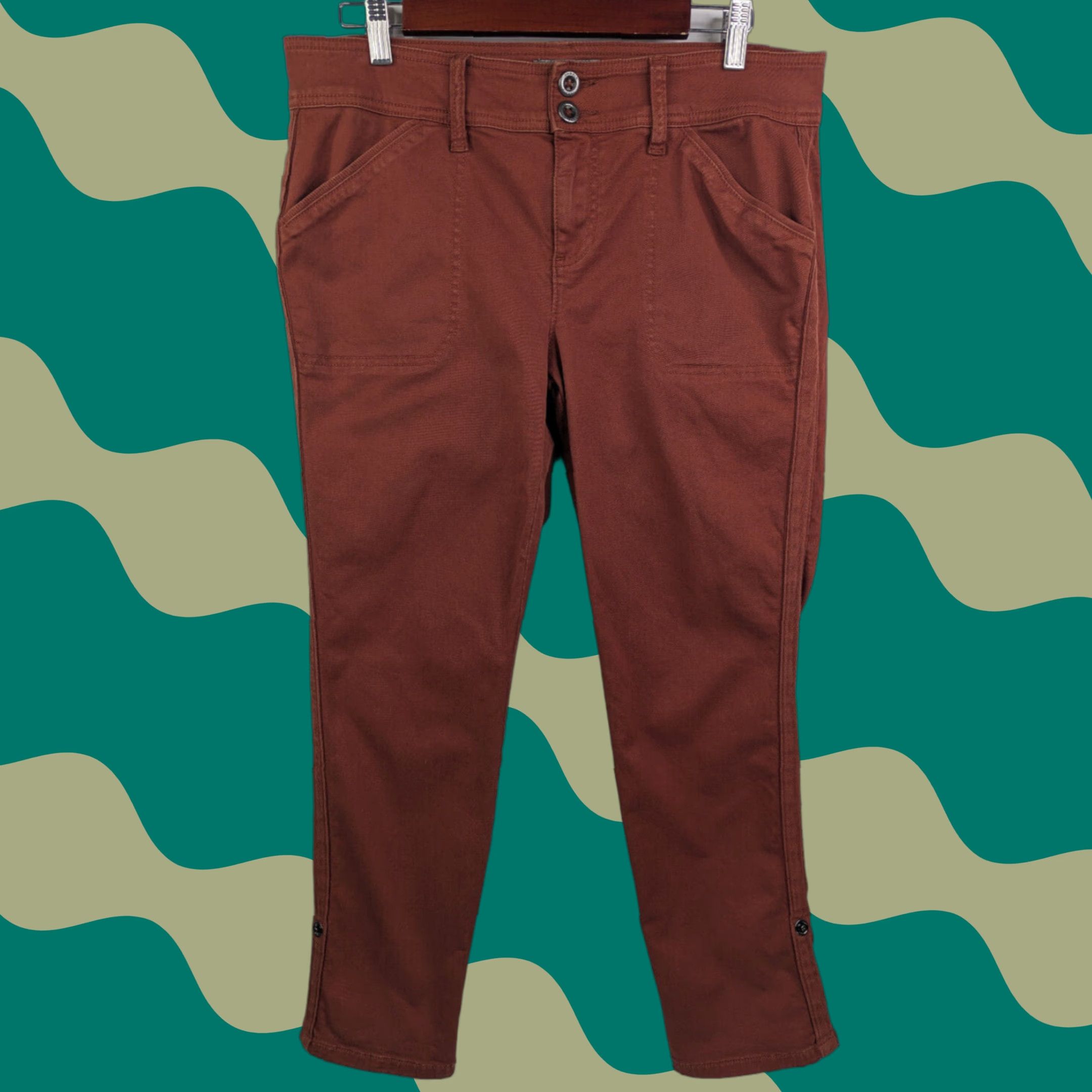 Torrid Torrid Pants Womens Size 12 Straight Cuffed Rust Maroon Trousers Blue? Size 34" / US 12 / IT 48 - 1 Thumbnail
