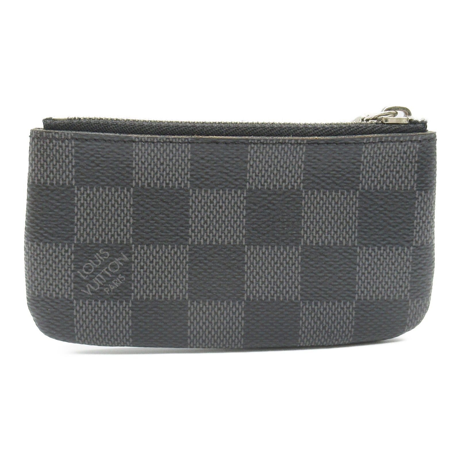 Louis Vuitton Louis Vuitton Pochette Cle Key &Amp; Coin Purse Coated Canvas Damier Graphite Black Size ONE SIZE - 1 Thumbnail