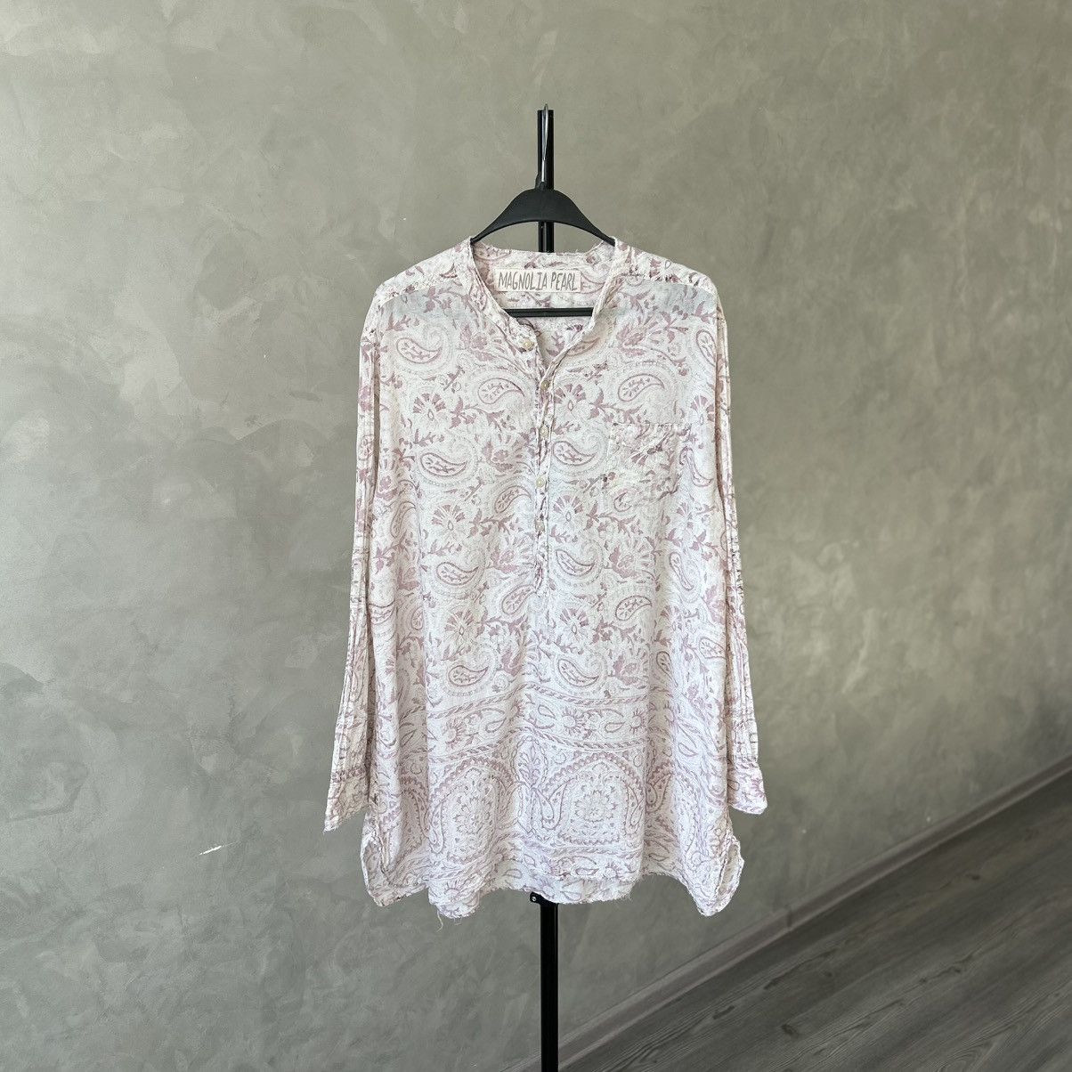 Magnolia Pearl Magnolia Pearl Idgy Blockprint Paisley Shirt/Blouse Size ONE SIZE - 1 Thumbnail