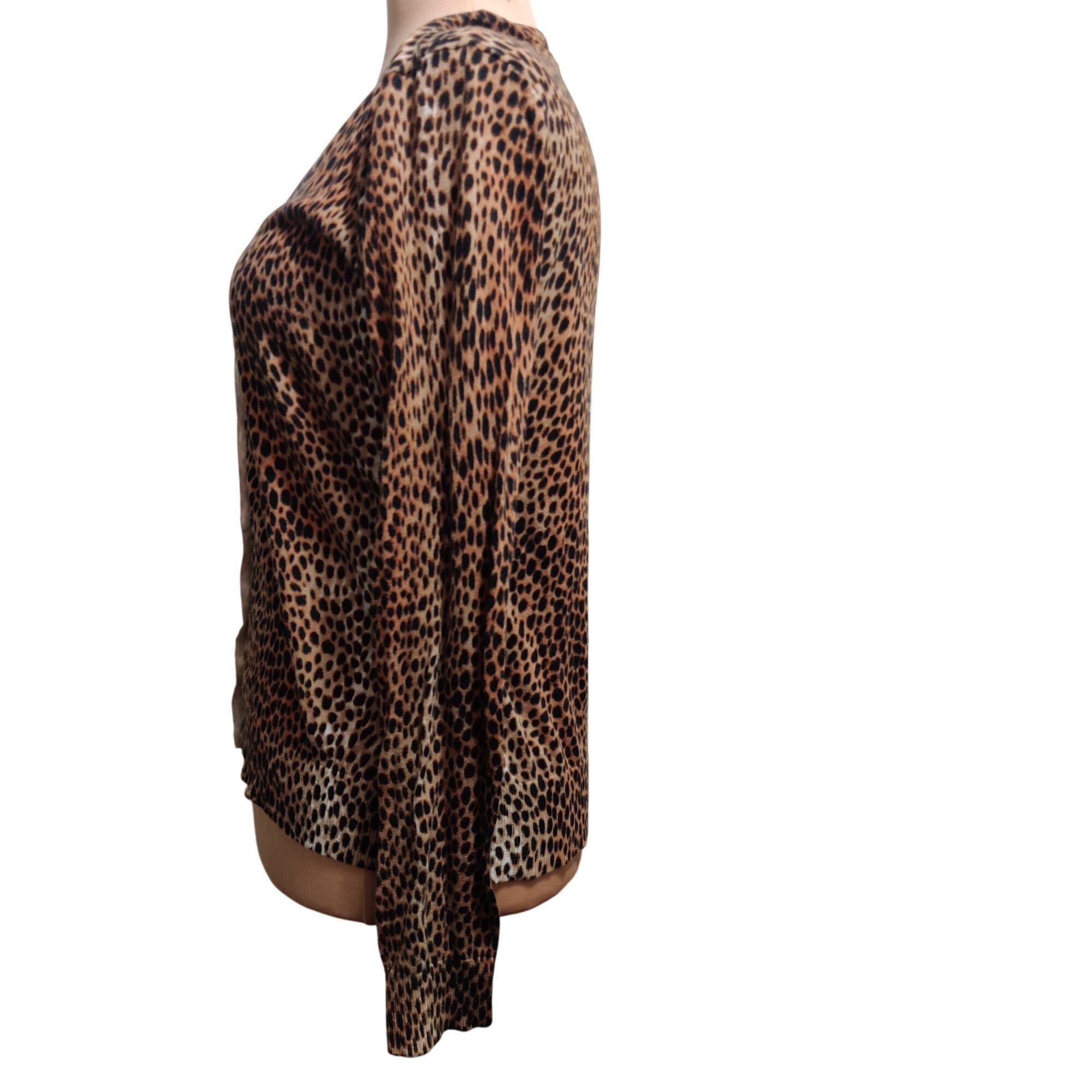 Other New York Company L Leopard Print Button Front V Neck Long Sl Size L / US 10 / IT 46 - 5 Thumbnail