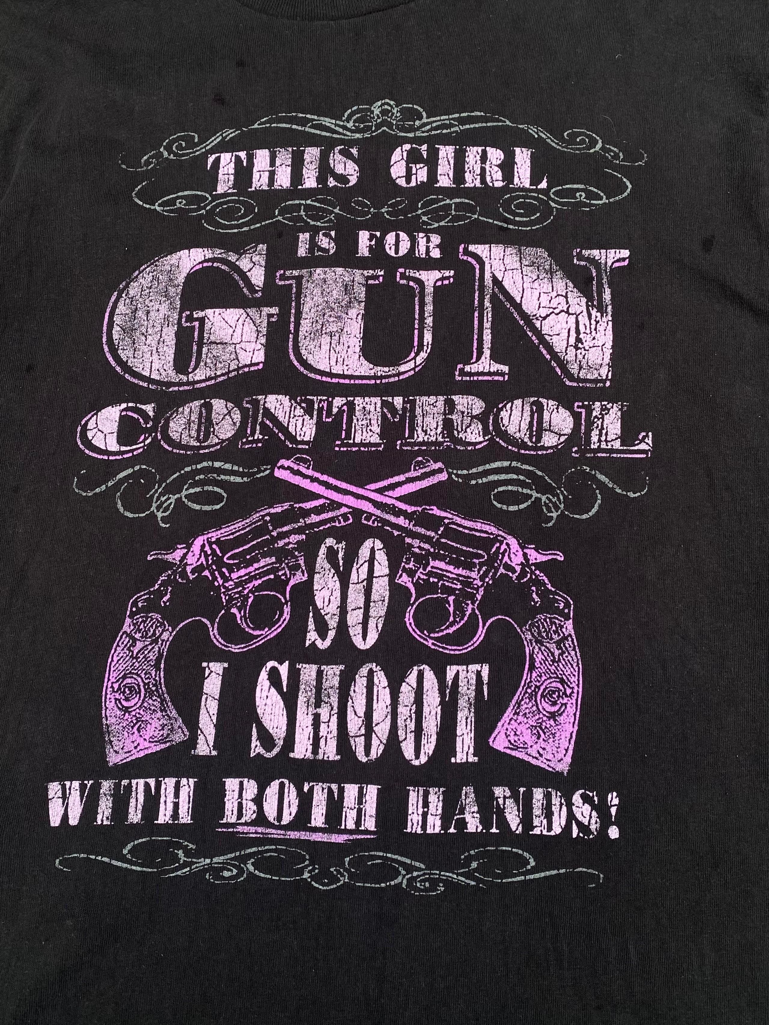 Vintage Vintage y2k girl is gun black tee Size US L / EU 52-54 / 3 - 4 Thumbnail