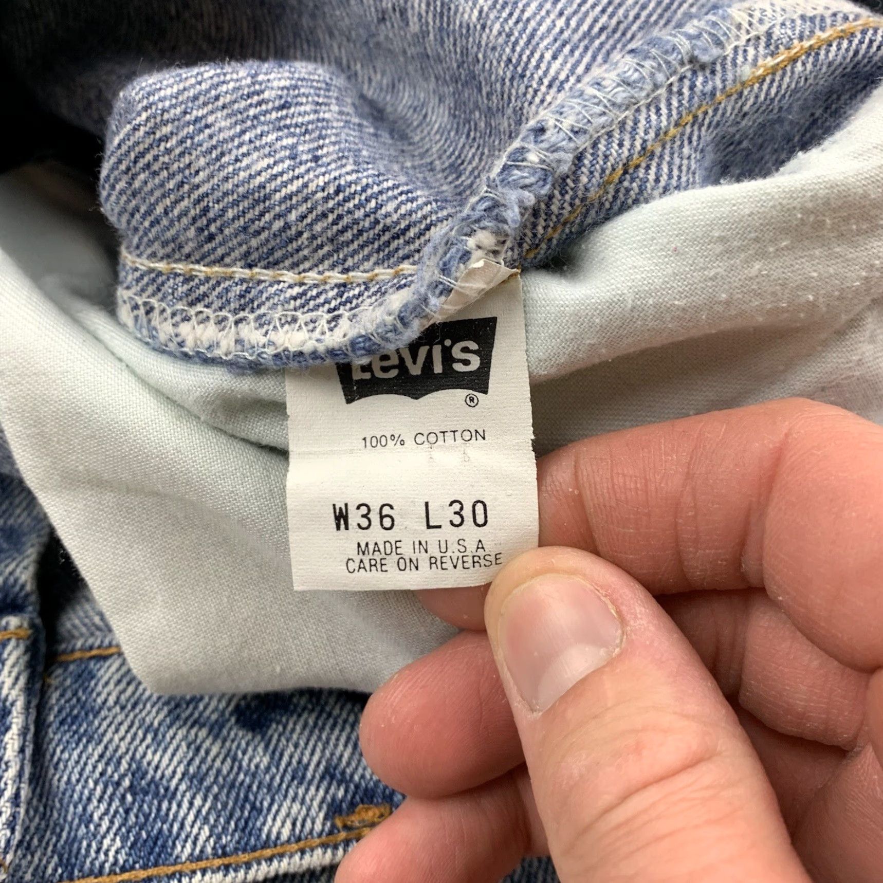 Levi's VINTAGE Levi's Jeans Men 36 Regular Blue 30in 90s USA Stone Washed Made in USA Size US 36 / EU 52 - 5 Thumbnail