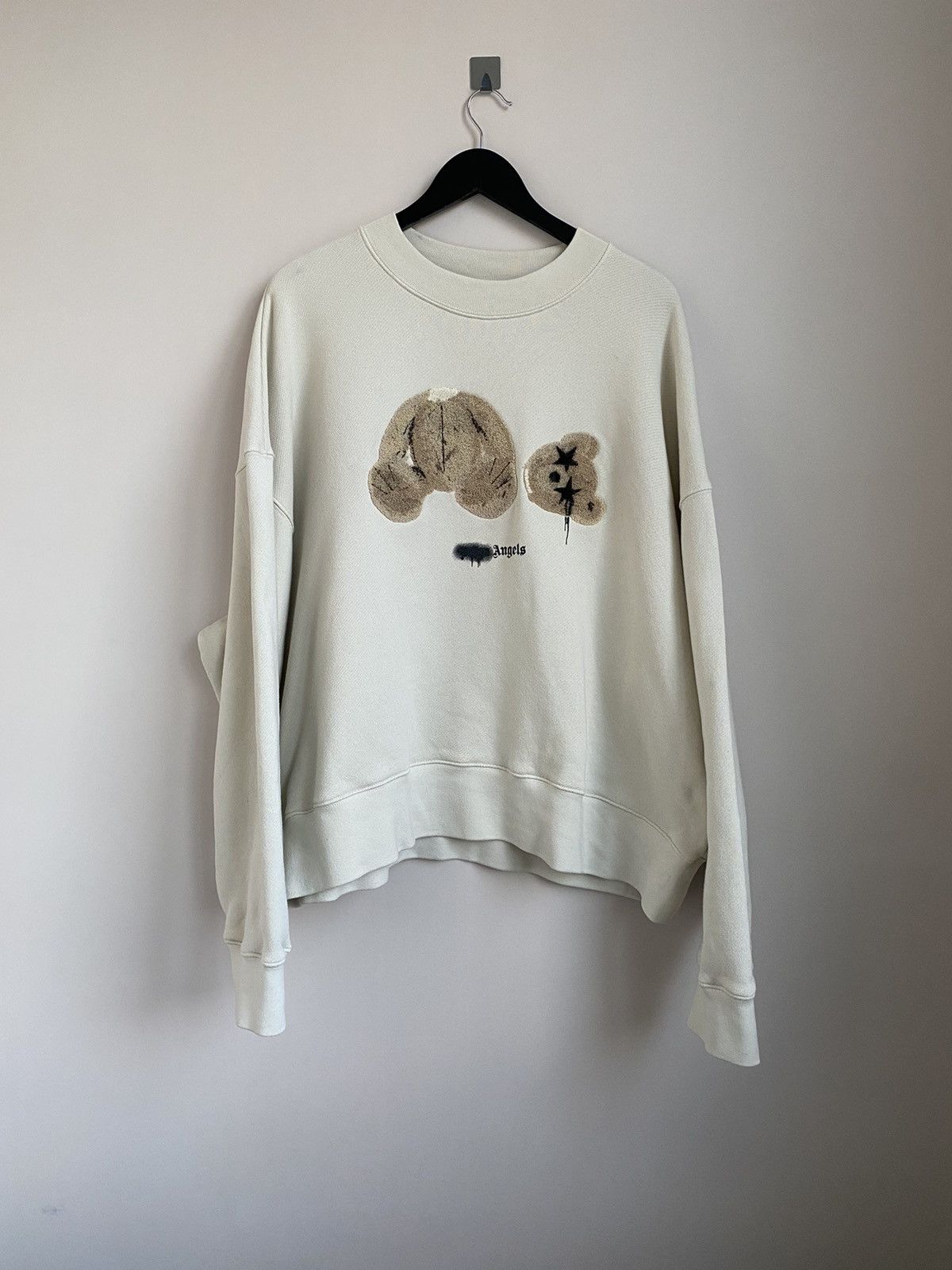 image of Palm Angels Men's Hoodie in Beige (Size Large)