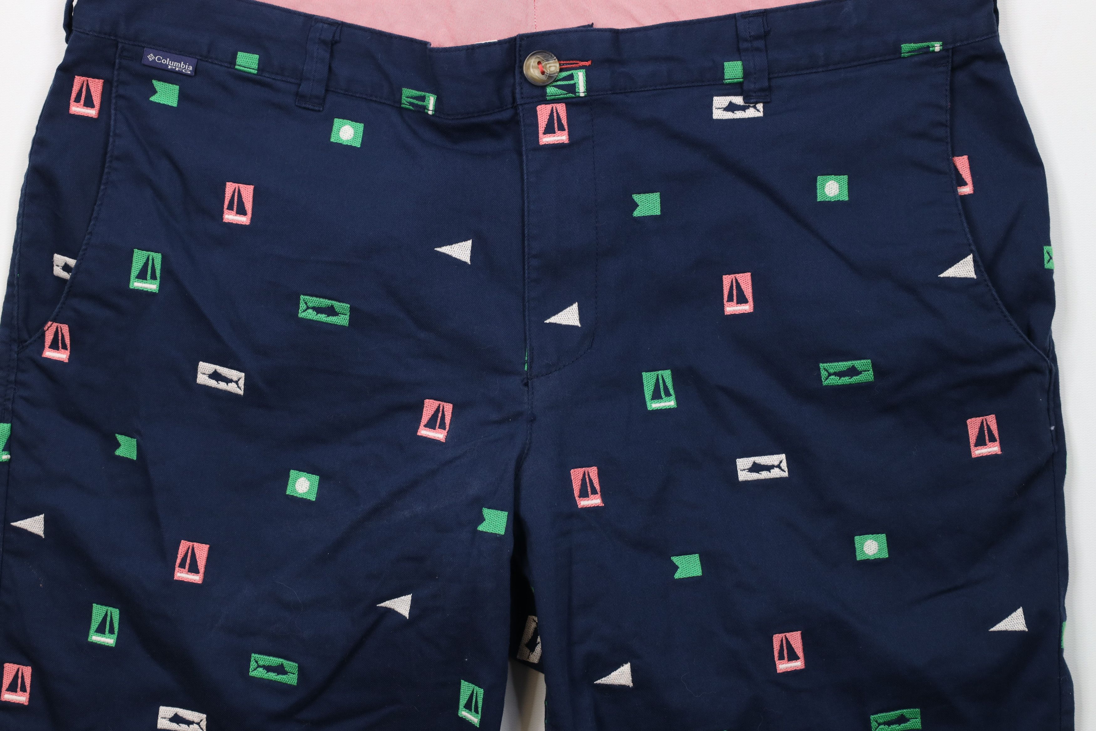Columbia Columbia PFG Sailboat Fish All Over Print Chino Shorts Blue Size US 38 / EU 54 - 3 Thumbnail