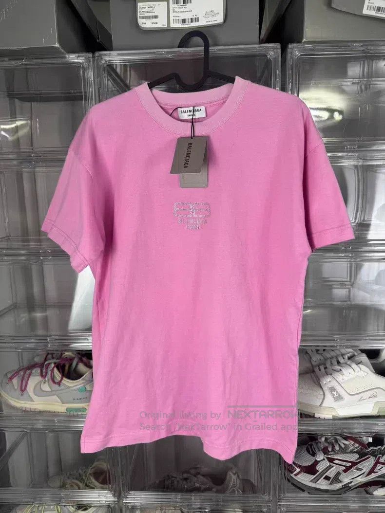 Balenciaga Balenciaga Pink Crystal Short Sleeve Size US M / EU 48-50 / 2 - 1 Thumbnail