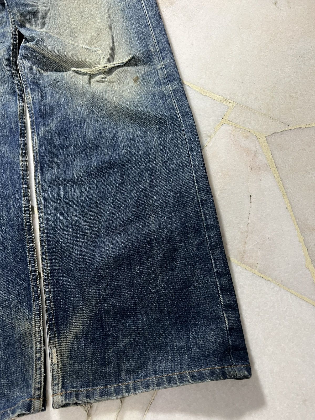 Levi's × Levi's Vintage Clothing 💥Baggy💥Vintage 90’s -00’ Levis 503 Mud Wash Distress Jeans Size US 35 - 4 Thumbnail