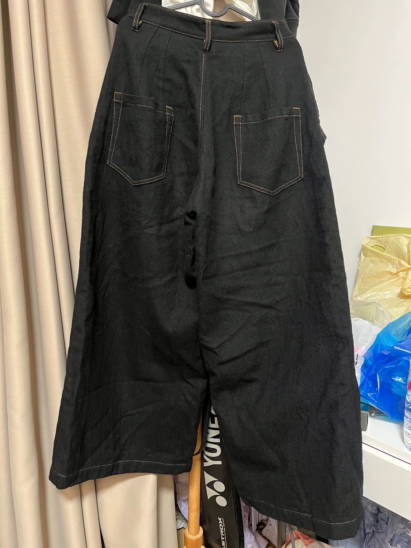 Yohji Yamamoto Yohji y's High-Waist Wide-Leg Wool Trousers Size 1 9/10 Size 26" / US 2 / IT 38 - 4 Thumbnail