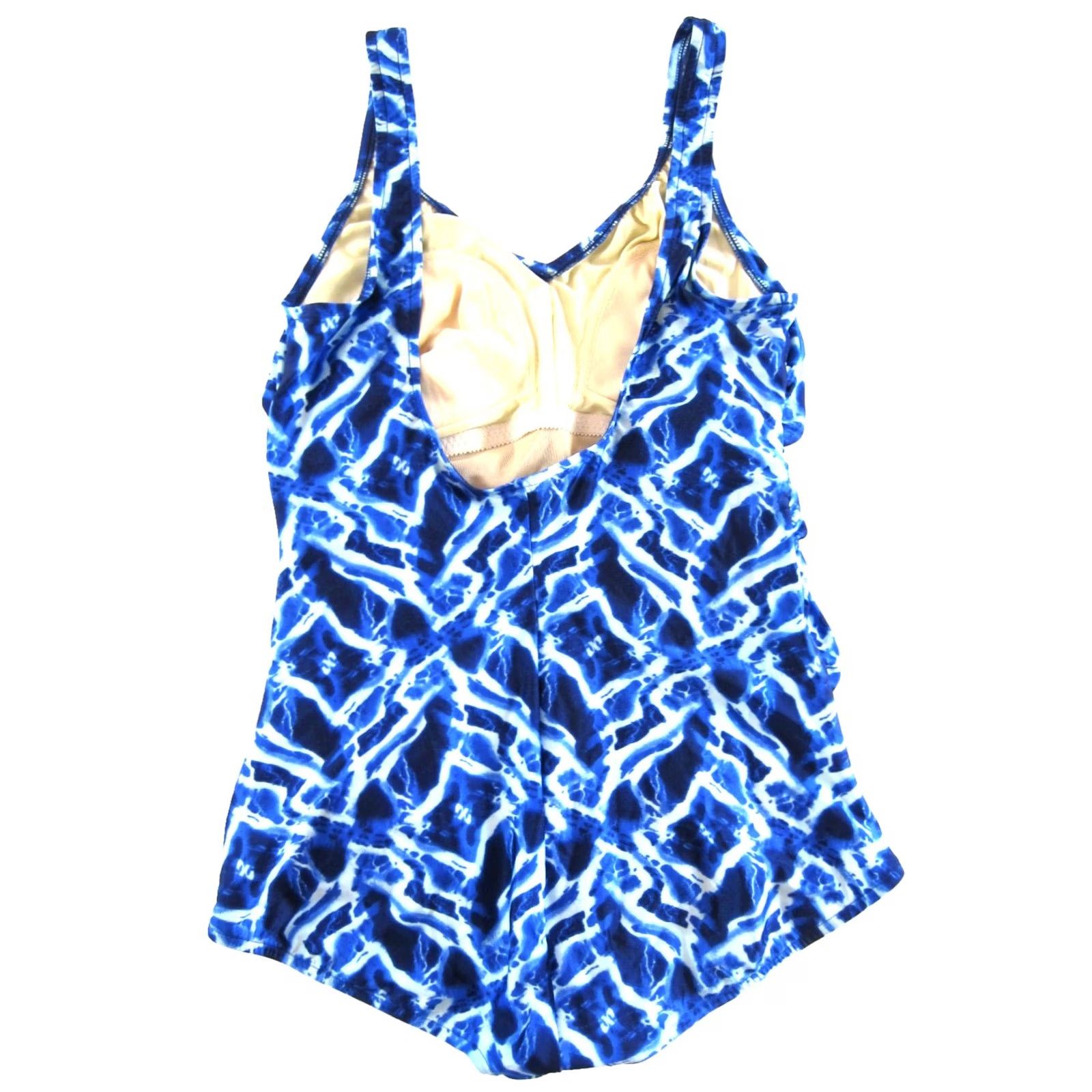 Speedo VINTAGE Speedo Tie Womens 18 Blue Dye Abstract Slimming One Piece Swimsuit Woman Size ONE SIZE - 2 Thumbnail