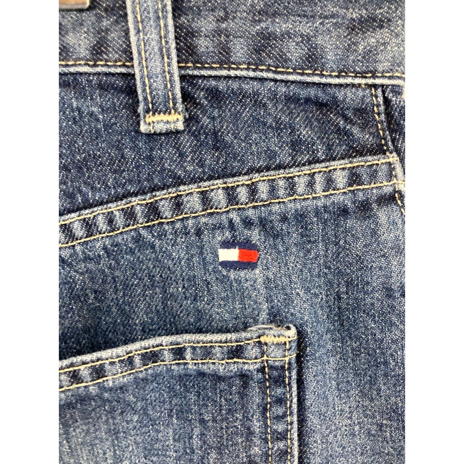 Tommy Hilfiger VINTAGE Tommy Hilfiger Denim Skirt 6 Blue Carpenter Mid Rise Casual 90s Womens USA MADE Size 28" / US 6 / IT 42 - 6 Thumbnail