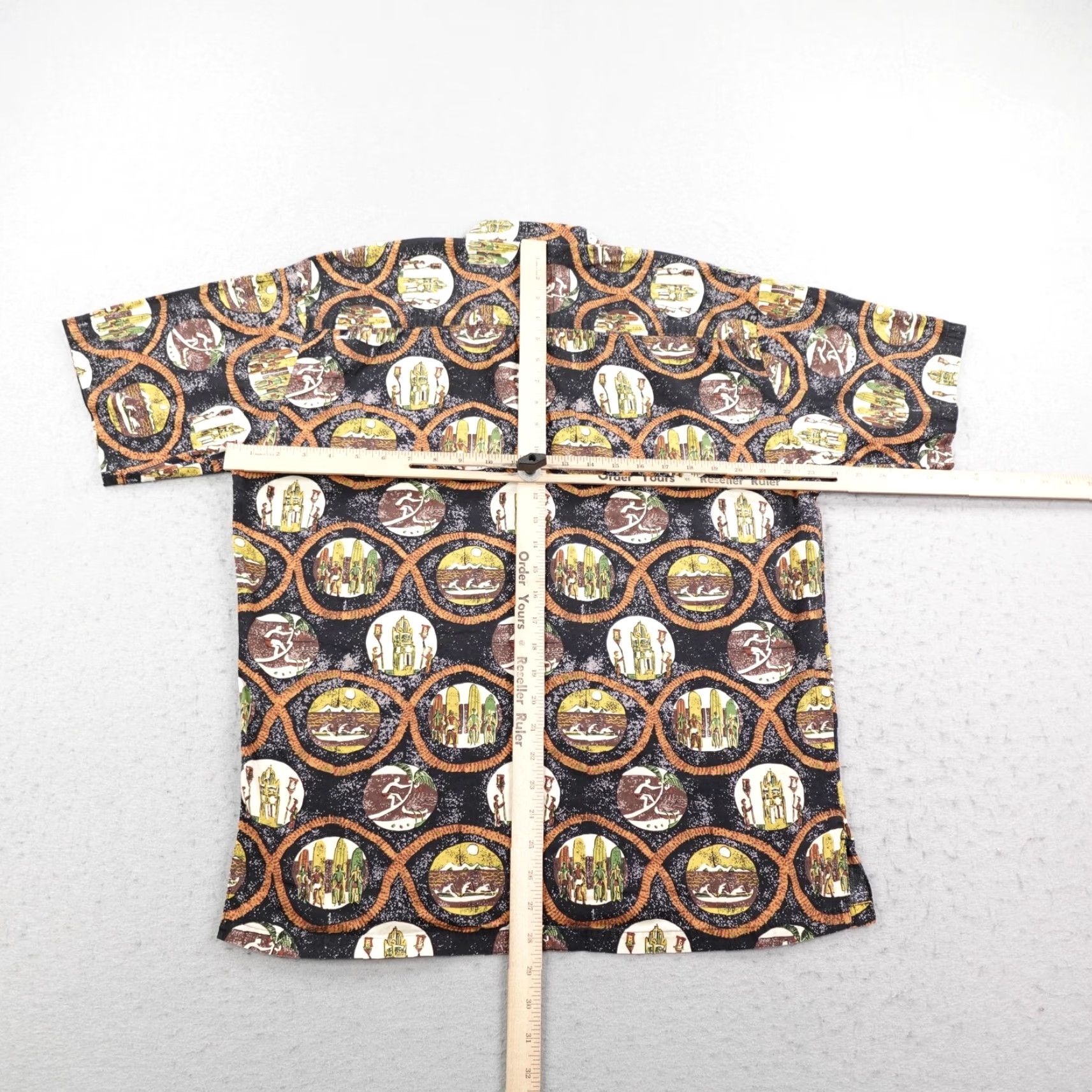 Vintage VINTAGE Kahala Shirt Mens Medium Black Brown Hawaiian Tribal Island Camp Aloha Button Up Size US M / EU 48-50 / 2 - 5 Thumbnail