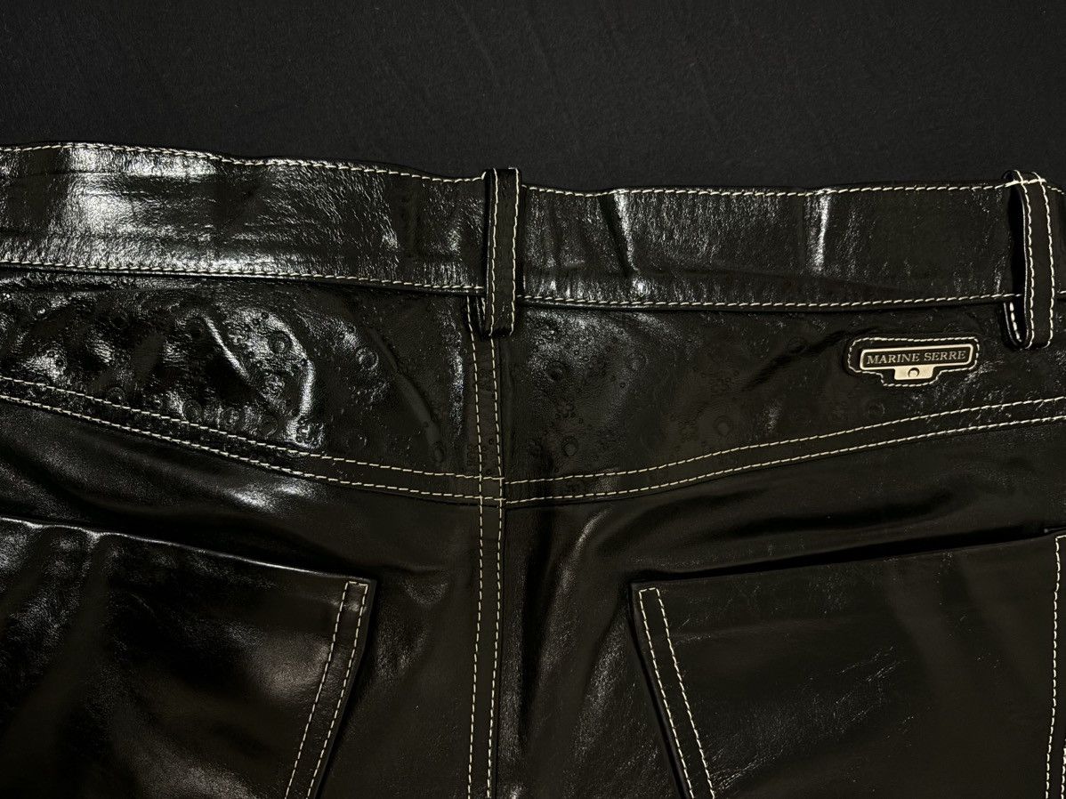 Marine Serre MARINE SERRE Black Embossed Leather Pants Size US 32 / EU 48 - 15 Thumbnail