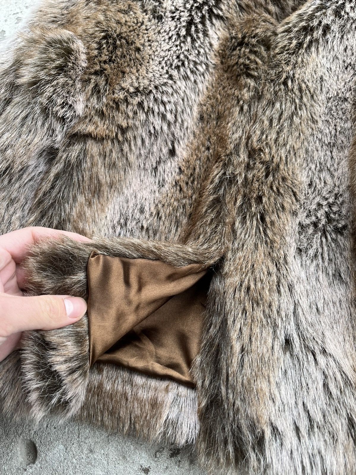 If Six Was Nine × Le Grande Bleu (L.G.B.) Vintage Fluffy Gothic JPG Style Eco Fur Faux Coat Jacket Y2K Size M / US 6-8 / IT 42-44 - 7 Thumbnail