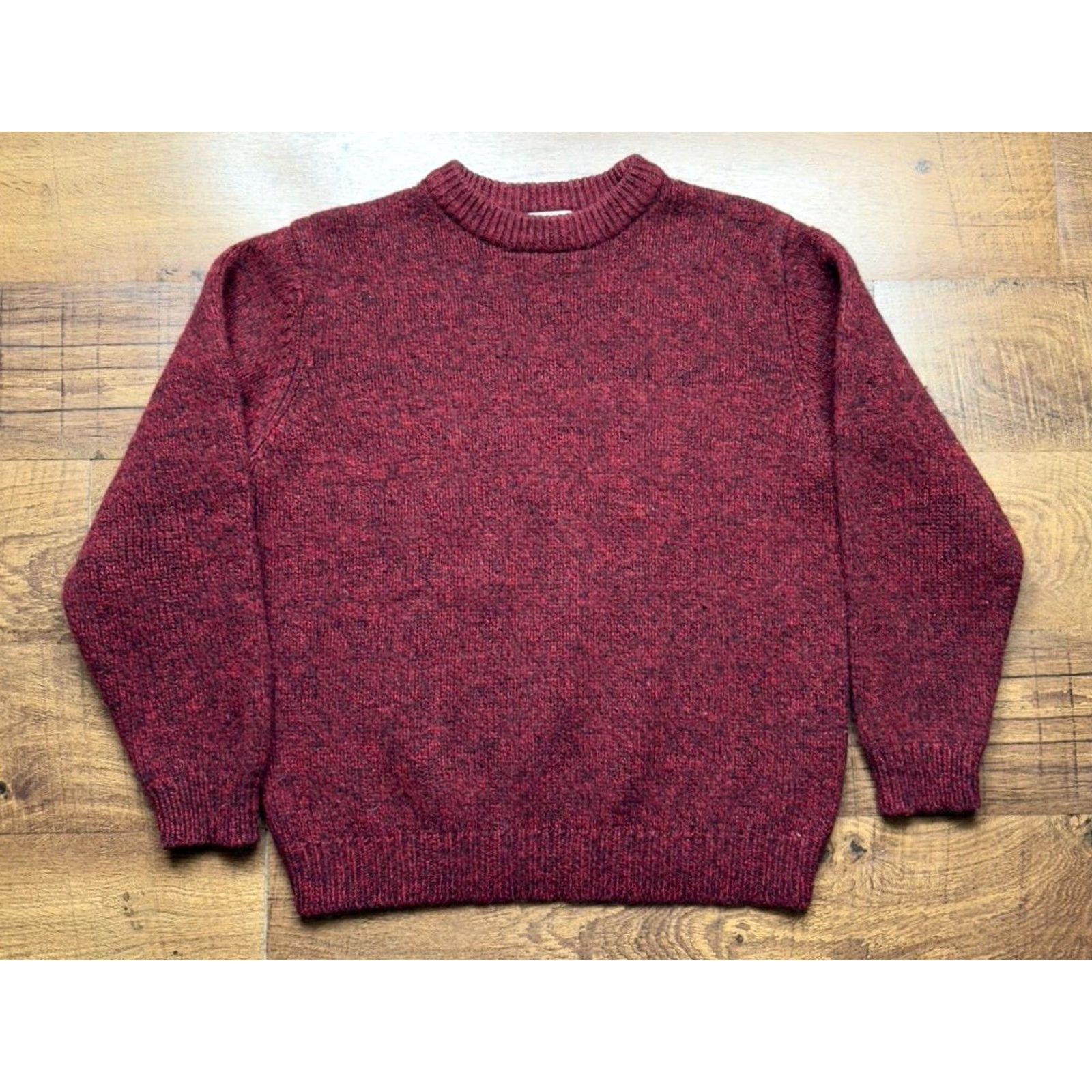 Vintage VINTAGE LL Bean Sweater Mens Medium 100% Wool Red Marled Knit Crewneck Pullover Crew Neck Wool Pullover Mens Clothing Size US M / EU 48-50 / 2 - 2 Thumbnail
