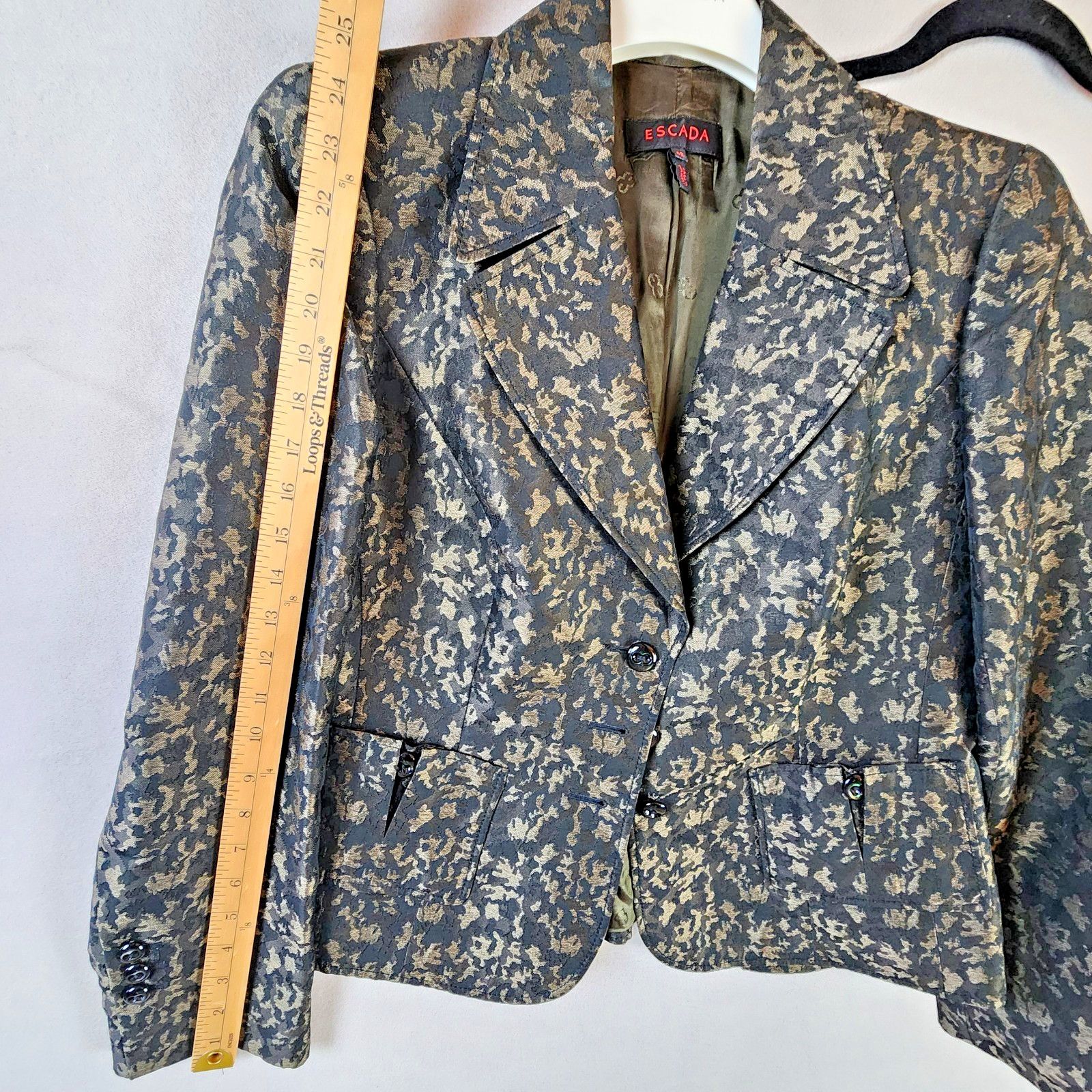 Escada Escada Pant Suit Women’s Camouflage Blazer Set Sz 12 Bronze Size XL / US 12-14 / IT 48-50 - 2 Thumbnail