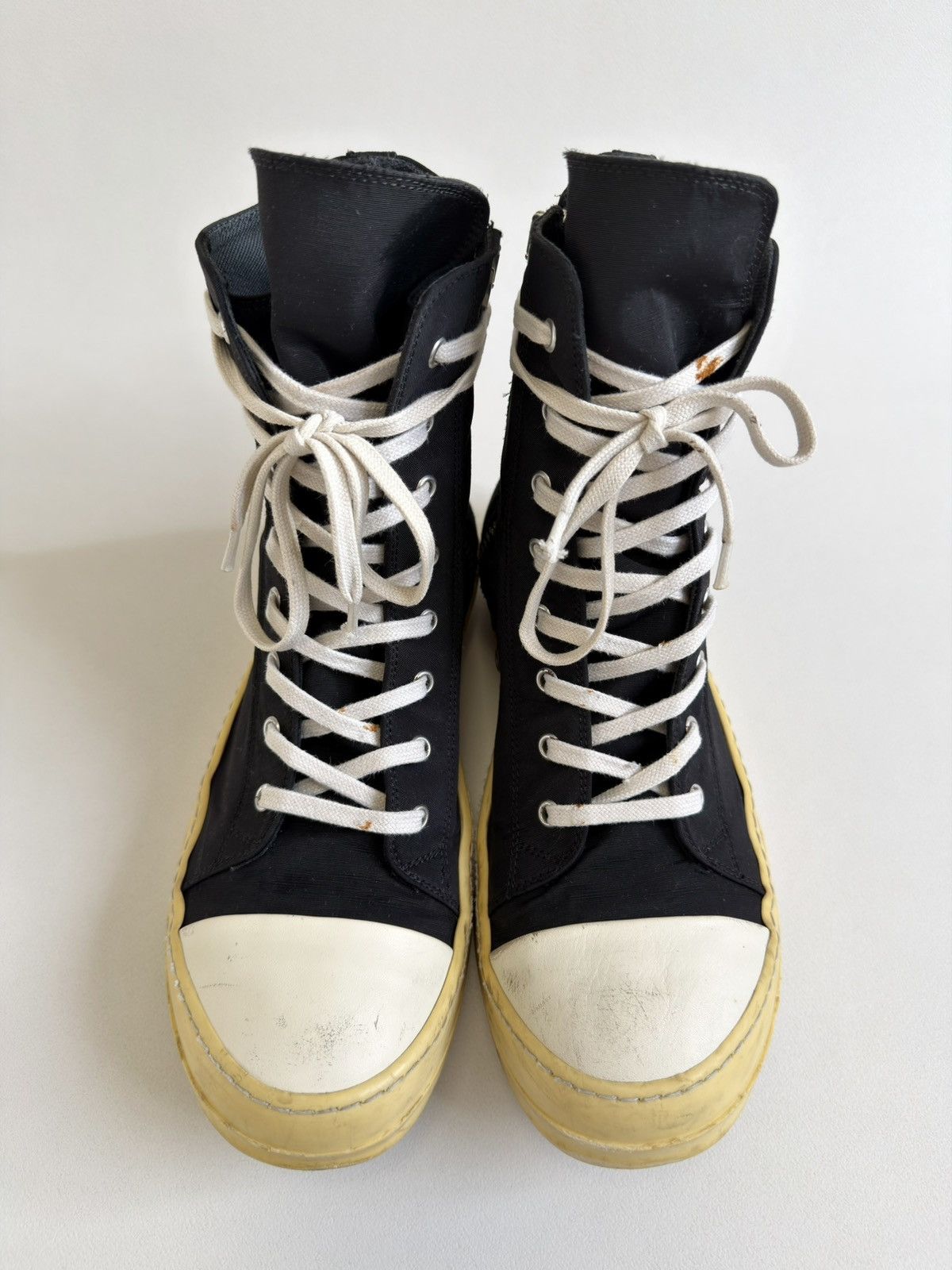 Rick Owens Drkshdw Yellow Sole Black Nylon Ramones Sneakers Size US 8 / EU 41 - 8 Thumbnail