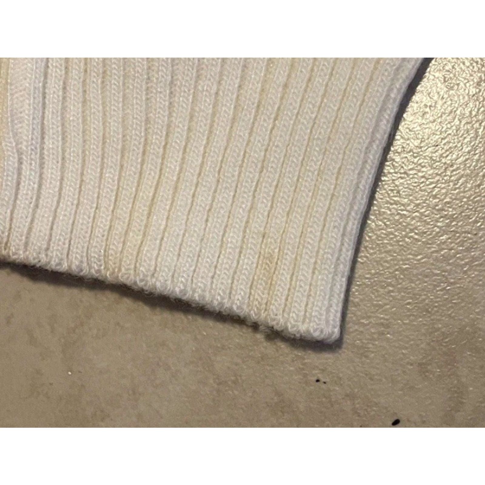 Rainbow VINTAGE Rainbow Striped Knit Sweater Womens L 70s 80s White Acrylic Ocean Pacific Hawaii Surf Beach OP AOP Wool Pullover Size L / US 10 / IT 46 - 4 Thumbnail