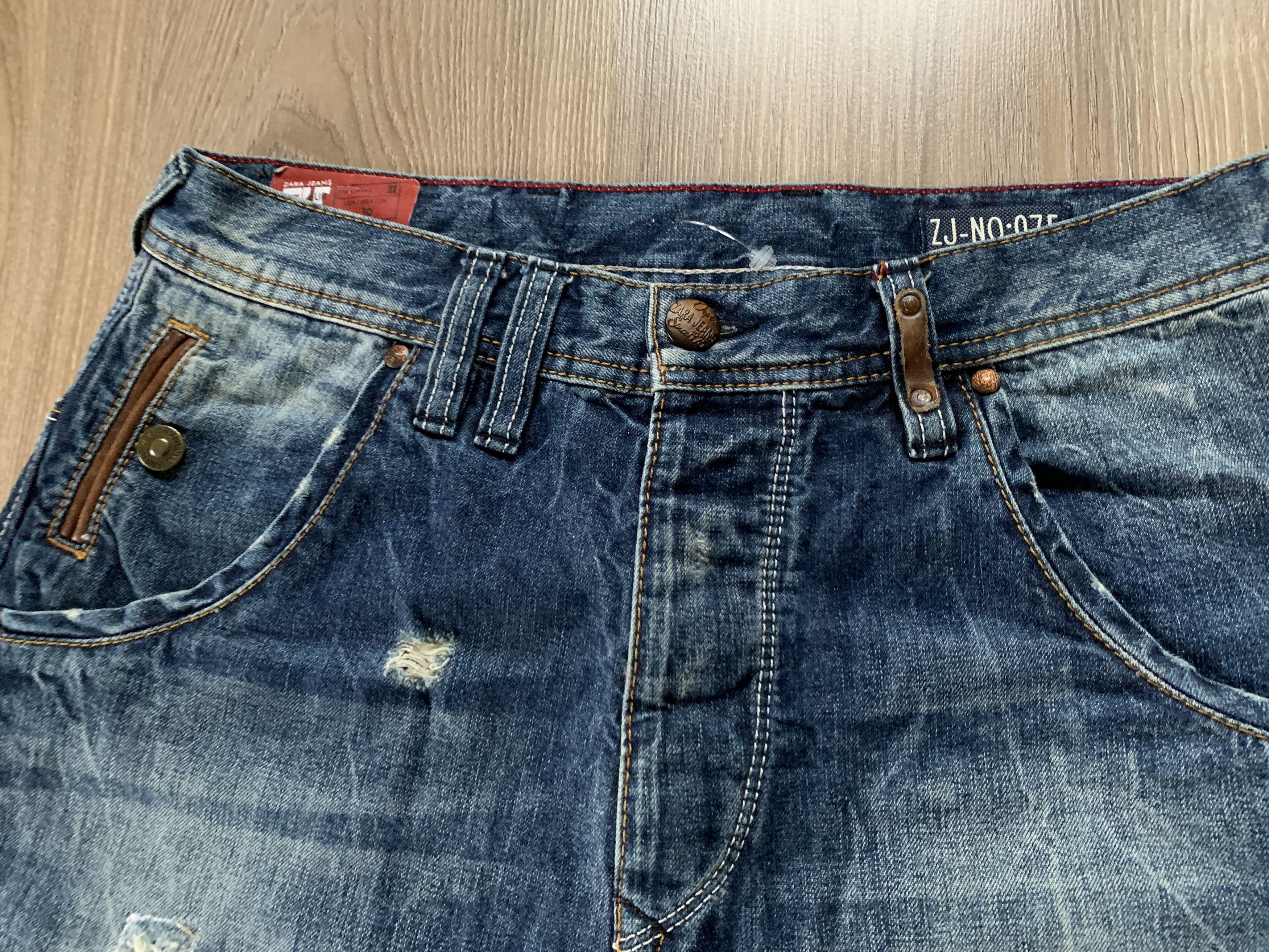 Zara Zara Man Light Blue Distressed Jeans Size US 30 / EU 46 - 4 Thumbnail