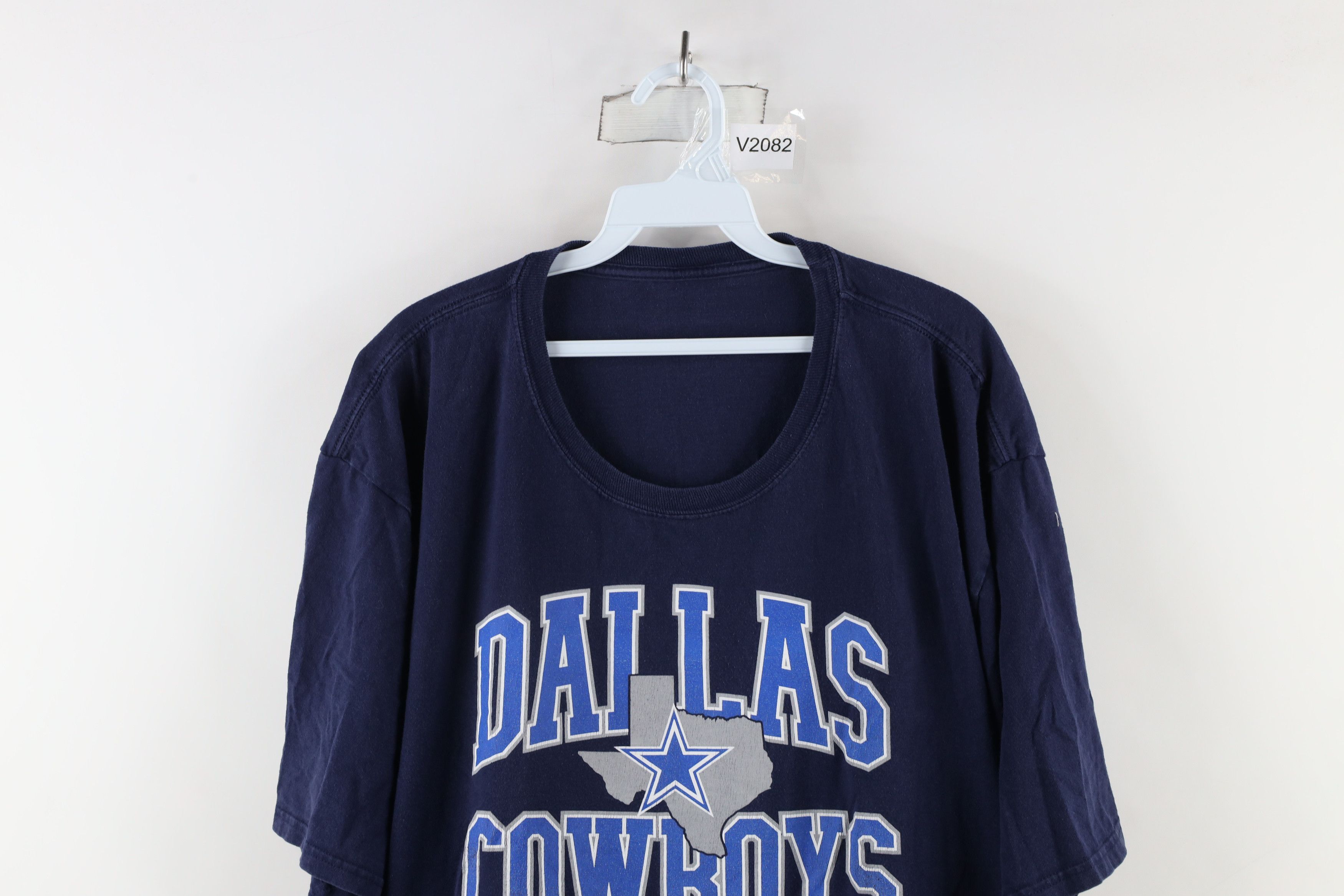 Vintage Vintage 90s Spell Out Dallas Cowboys Football T-Shirt Blue Size US XXL / EU 58 / 5 - 2 Thumbnail