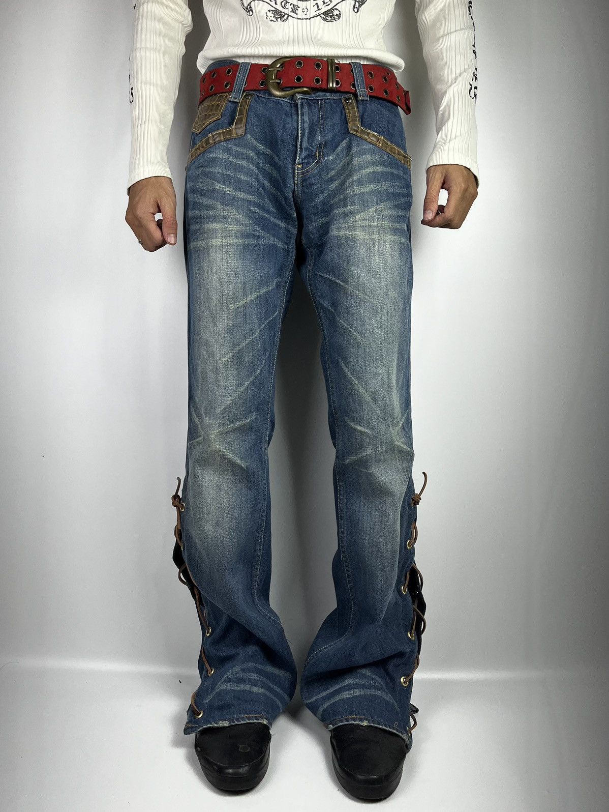GOSTAR DE FUGA Lace up flare jeans rootthree ifsixwasnine lgb style Size US 30 / EU 46 - 6 Thumbnail