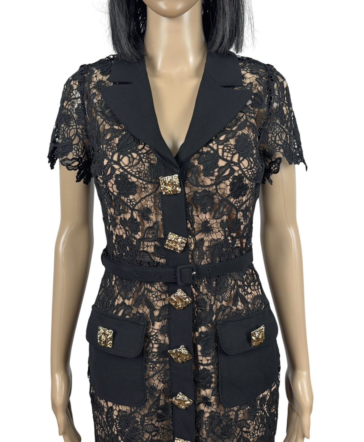 Self-Portrait Self-Portrait Magnolia Lace Dress Maxi Button Up size UK8 Size S / US 4 / IT 40 - 3 Thumbnail
