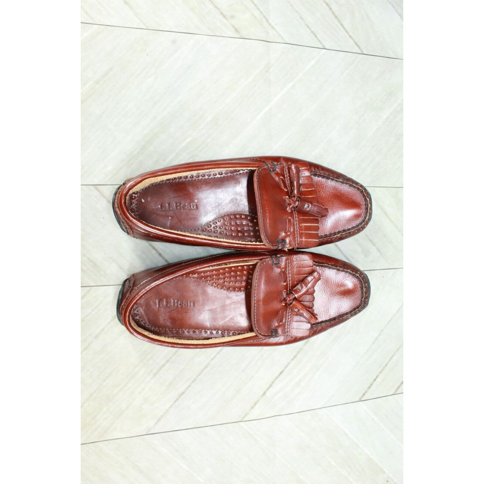 L.L. Bean × Leather LL BEAN Tassels Soft Flexible Pebble Sole Shoes Size US 6 / IT 36 - 7 Thumbnail