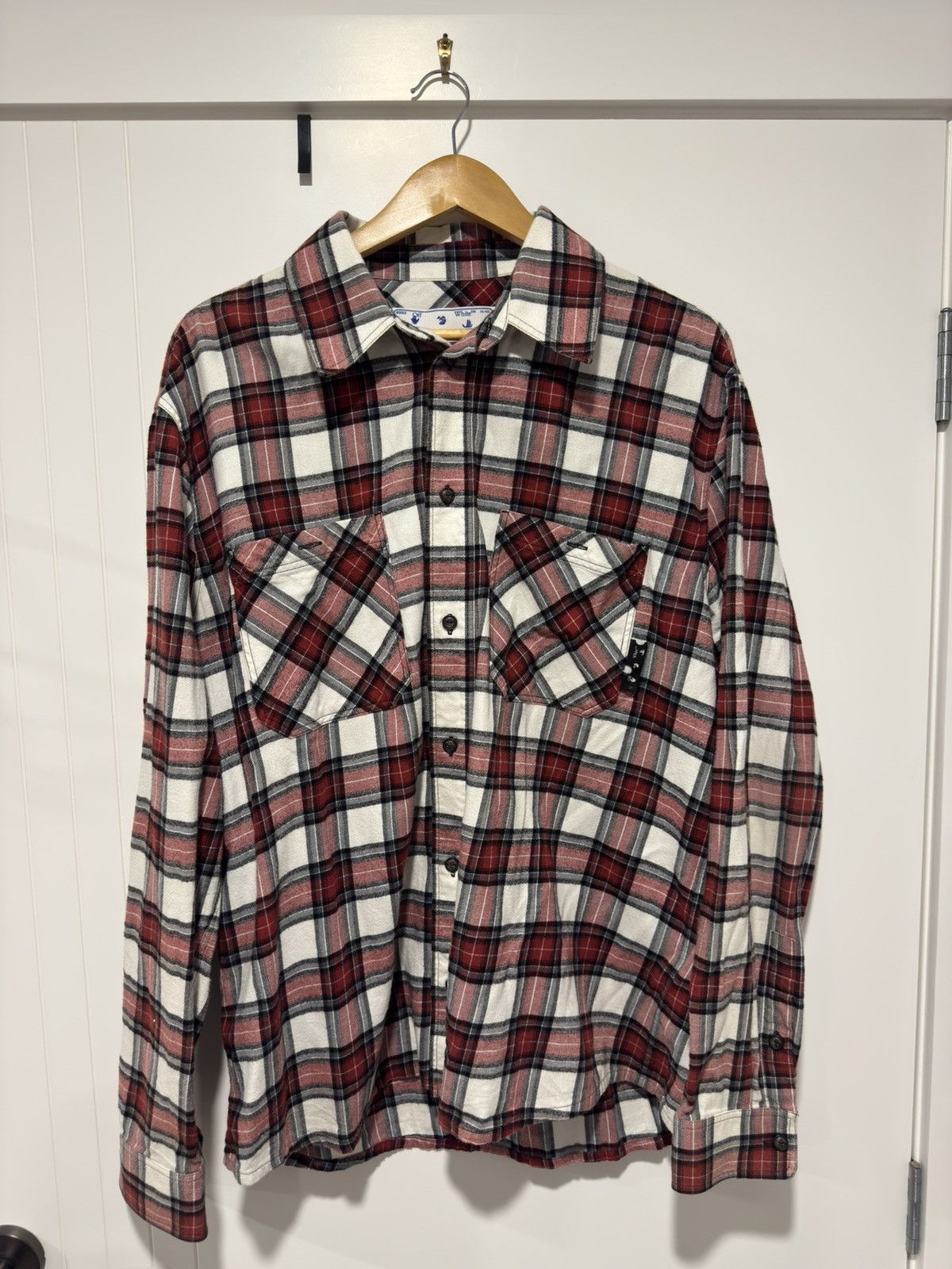 Off-White OFF-WHITE ALLOVER CHECK FLANNEL ARROW SHIRT Size US XL / EU 56 / 4 - 3 Thumbnail