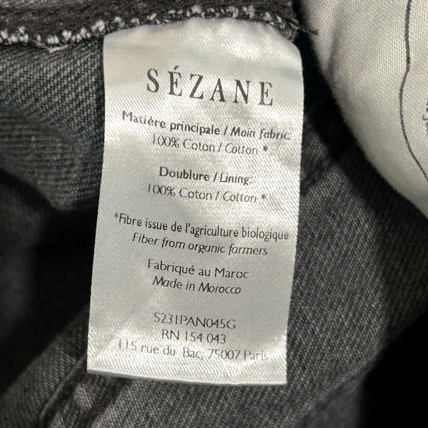 Denime Sezane Denim Jeans Black Ankle Women’s 25” Waist Slim Regular 27 Inseam 9.5 Rise 5-Pocket Button Size 42" / US 20 - 7 Thumbnail
